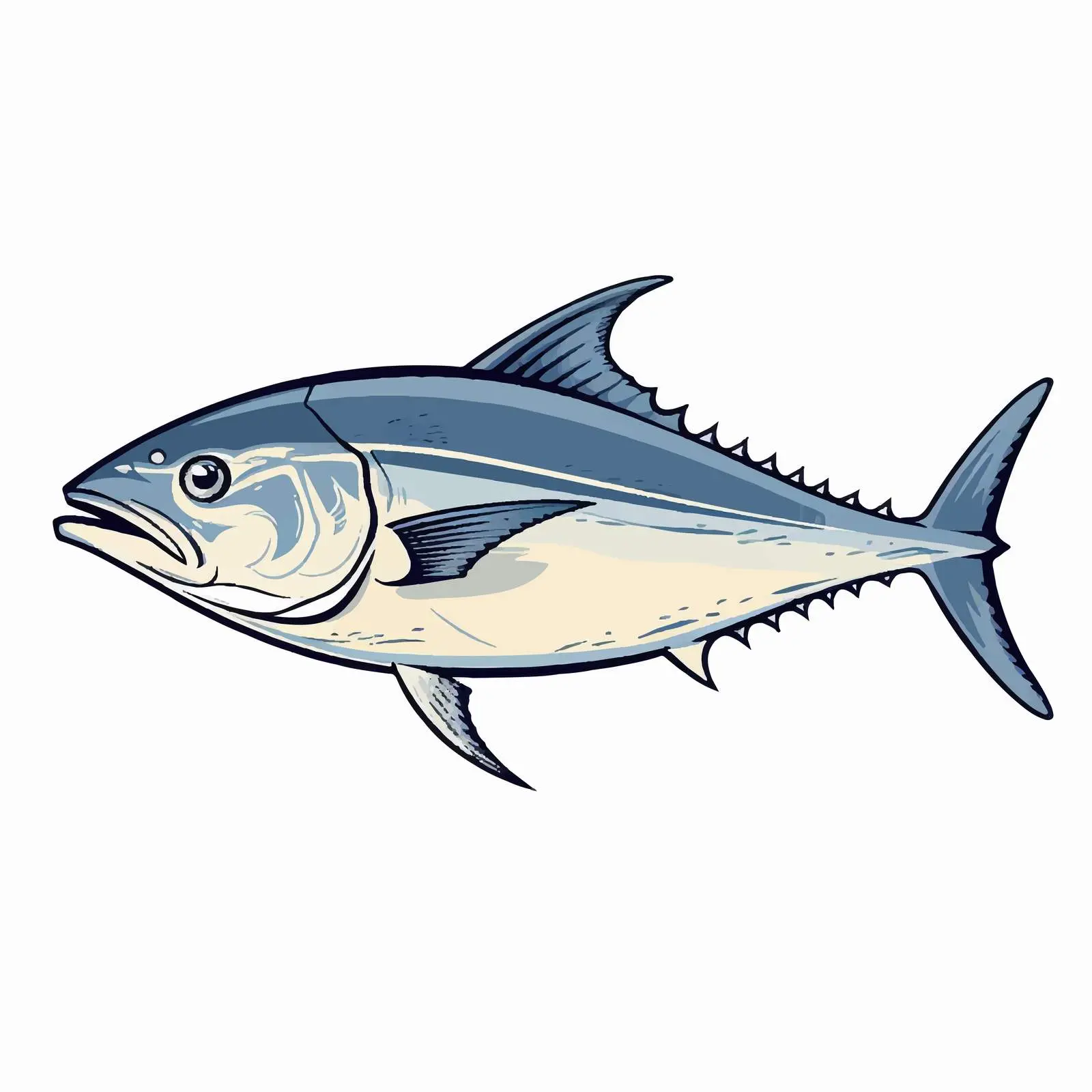 Tuna Fish Line Vector Illustration — free download from Dotvec