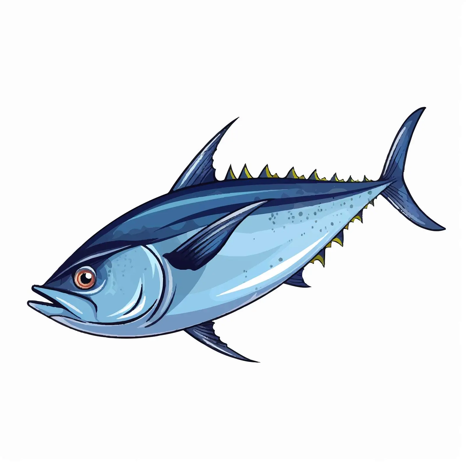 Tuna Fish Line Vector Illustration on White Background — free download from Dotvec