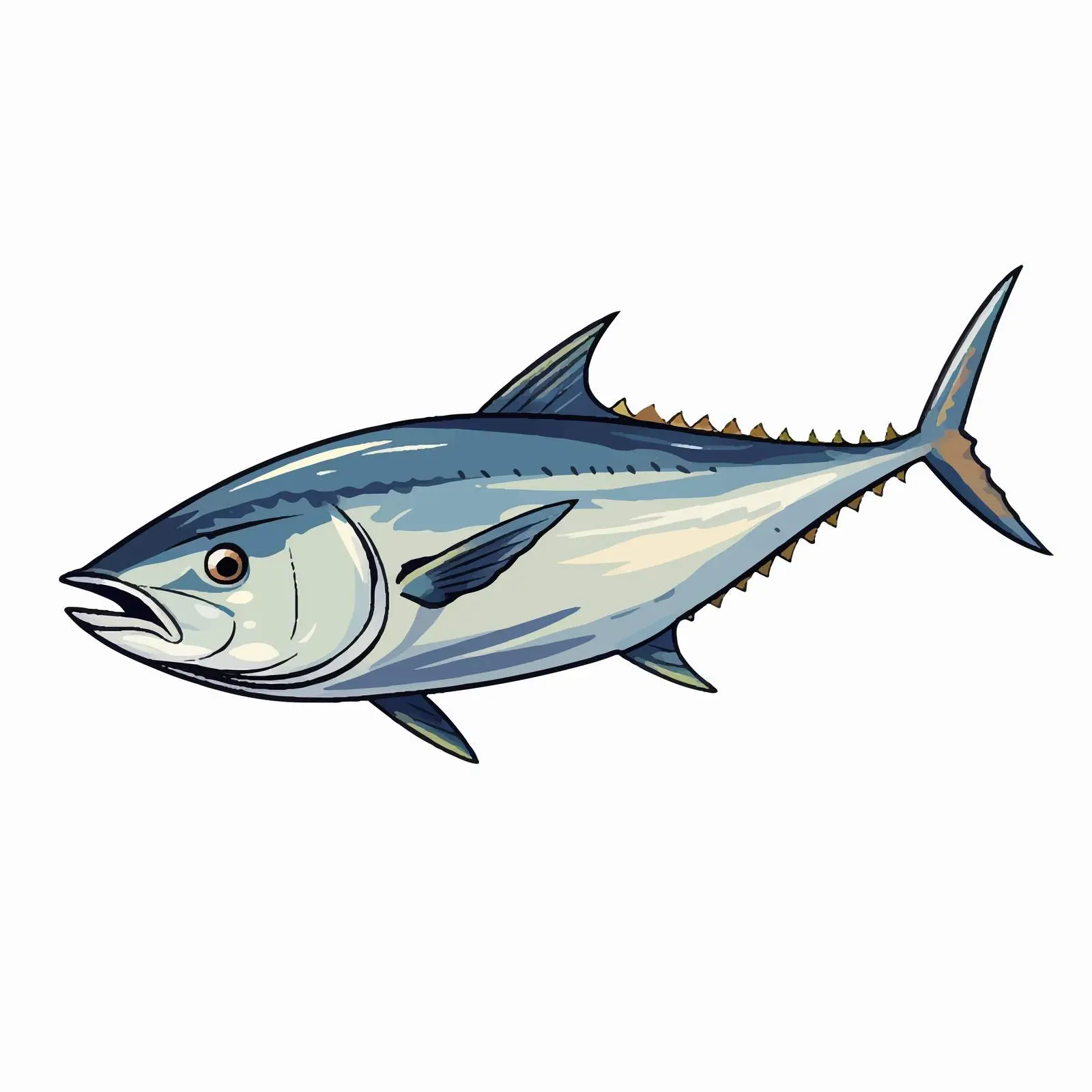Tuna Fish Line Art Vector Illustration — free download from Dotvec