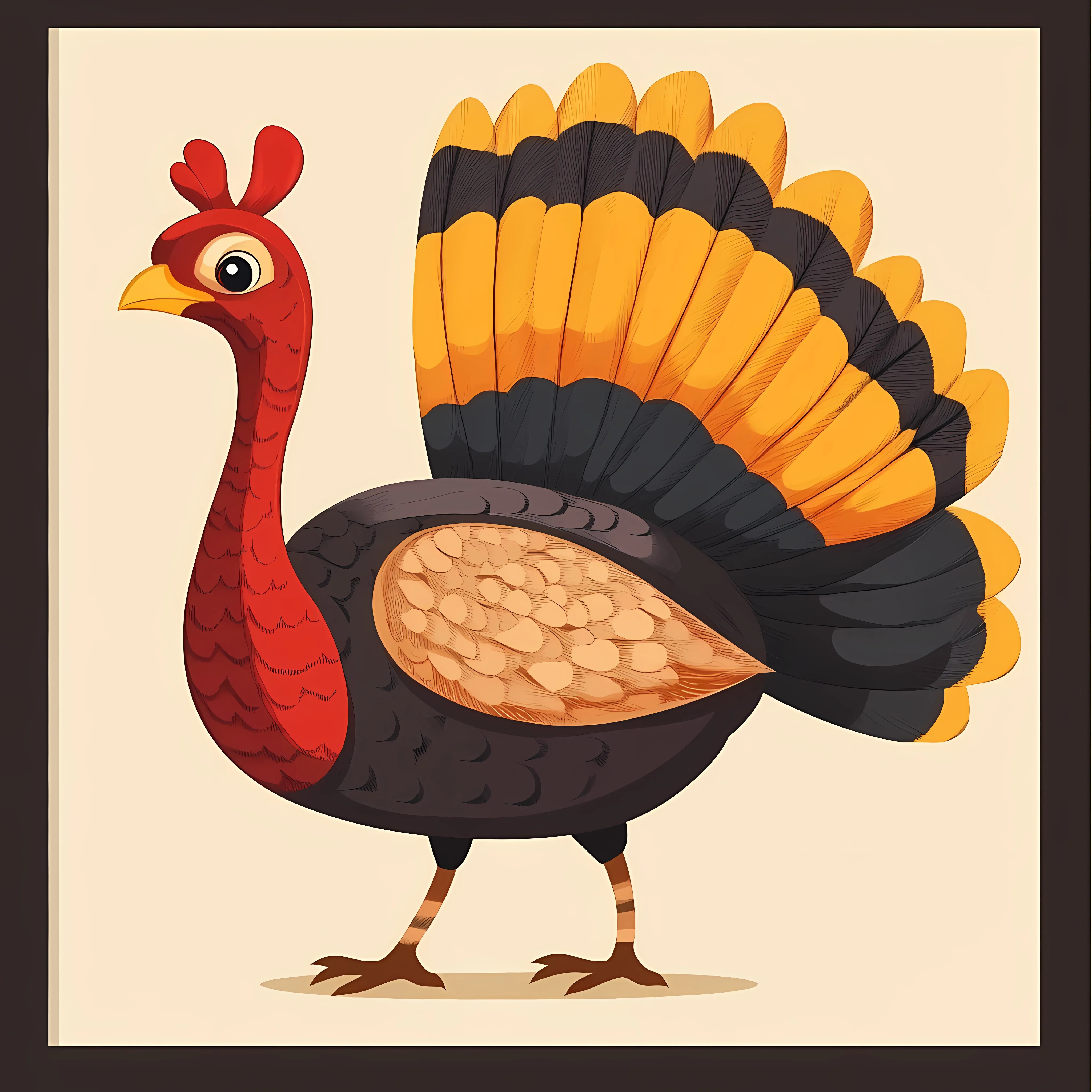 Flat Vector Illustration of a Turkey Bird — free download from Dotvec
