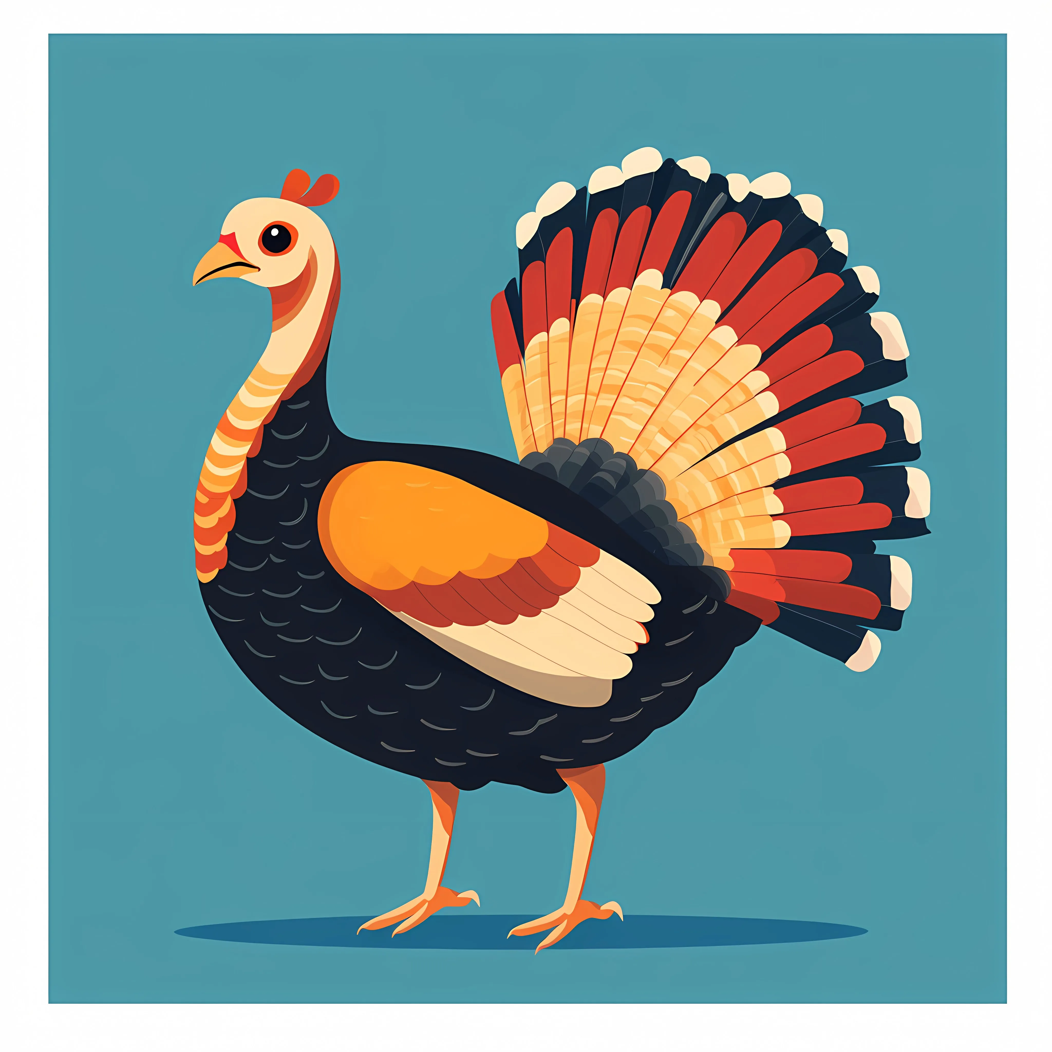 Turkey Bird Flat Vector Illustration — free download from Dotvec