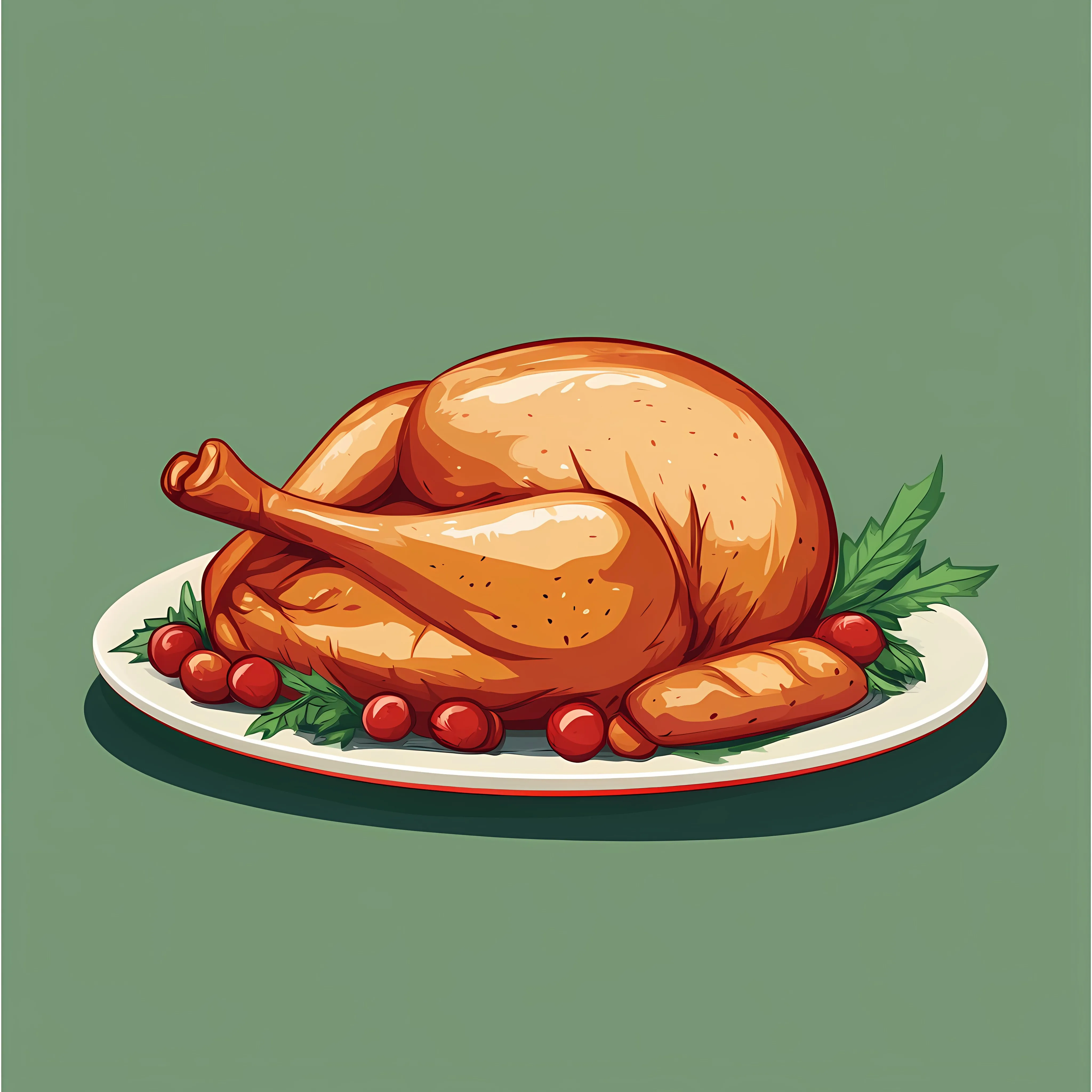 Turkey Dinner Poster on Green Background — free download from Dotvec