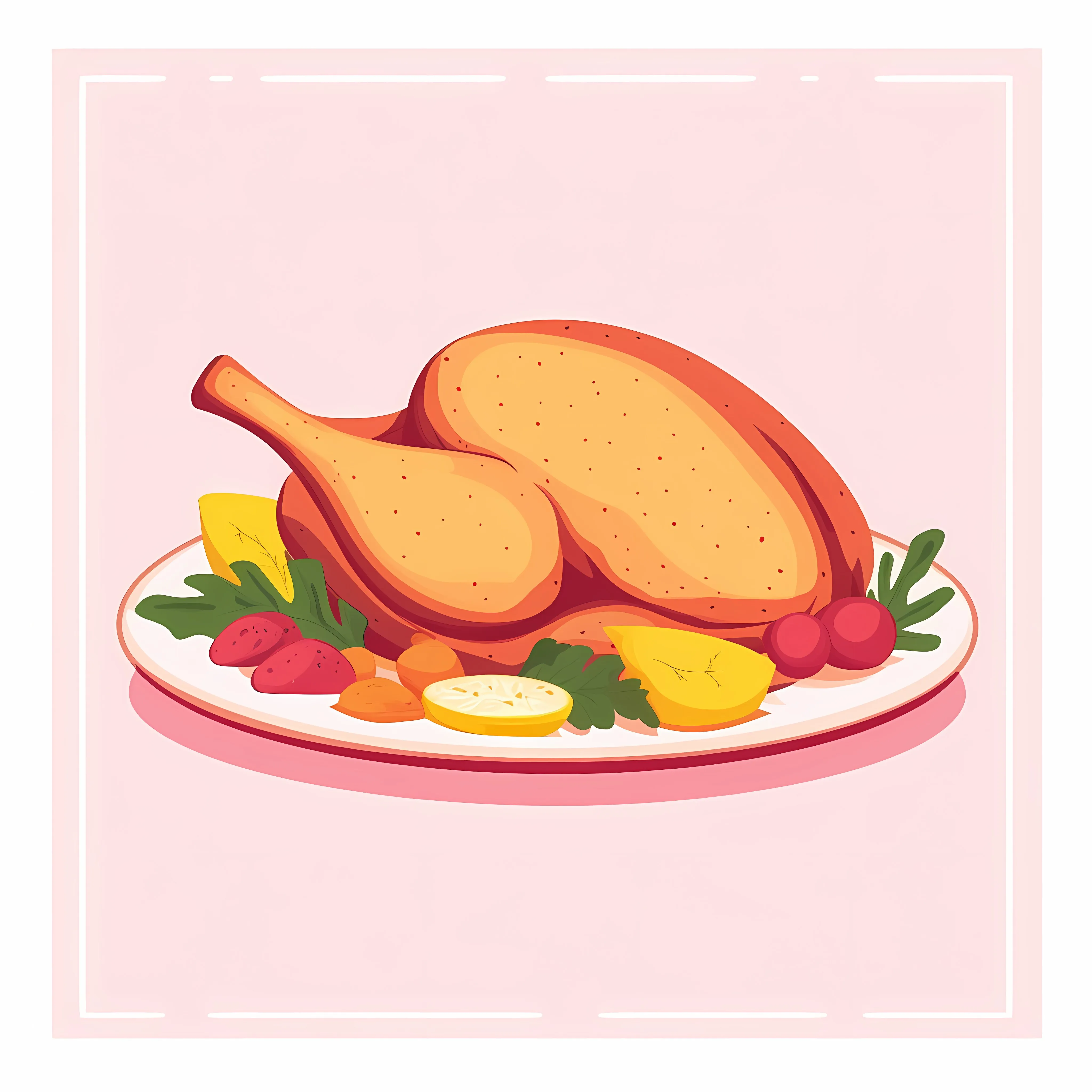 Turkey Dinner Poster on Pink Background — free download from Dotvec