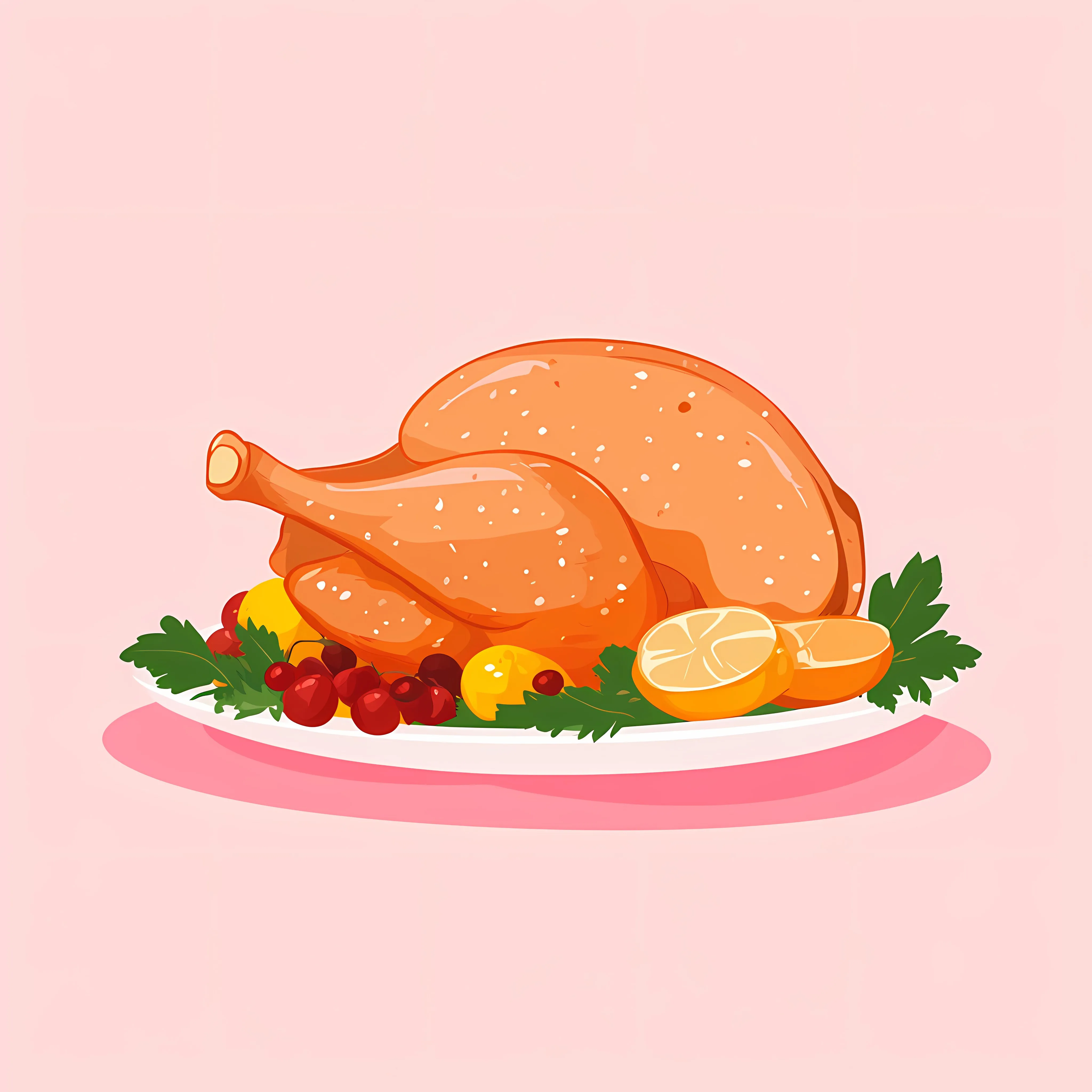 Turkey Dinner Poster on Pink Background — free download from Dotvec