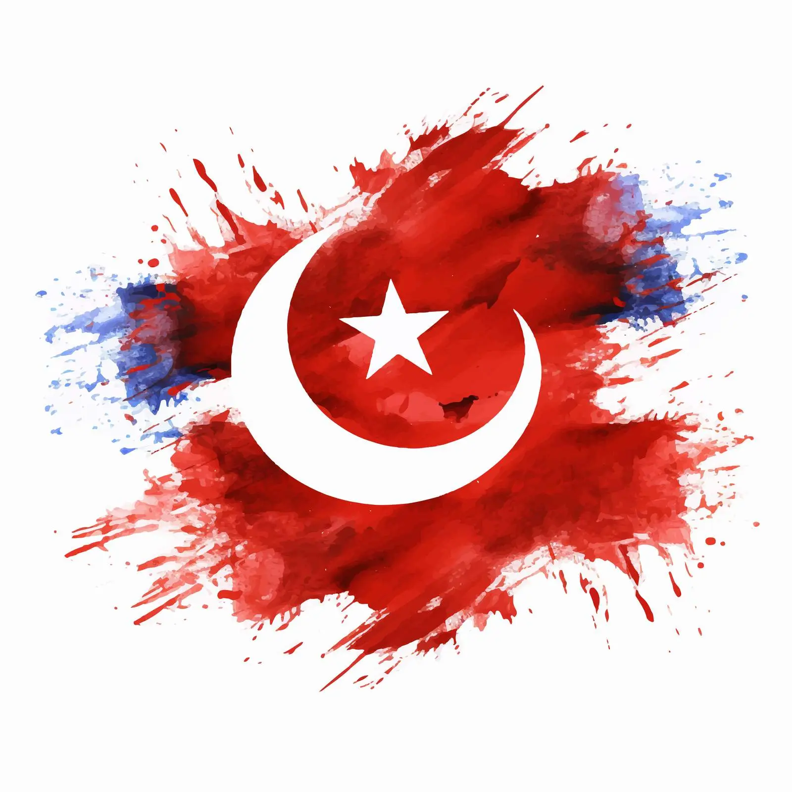 Turkey Flag Acrylic Painting with Grunge Texture — free download from Dotvec