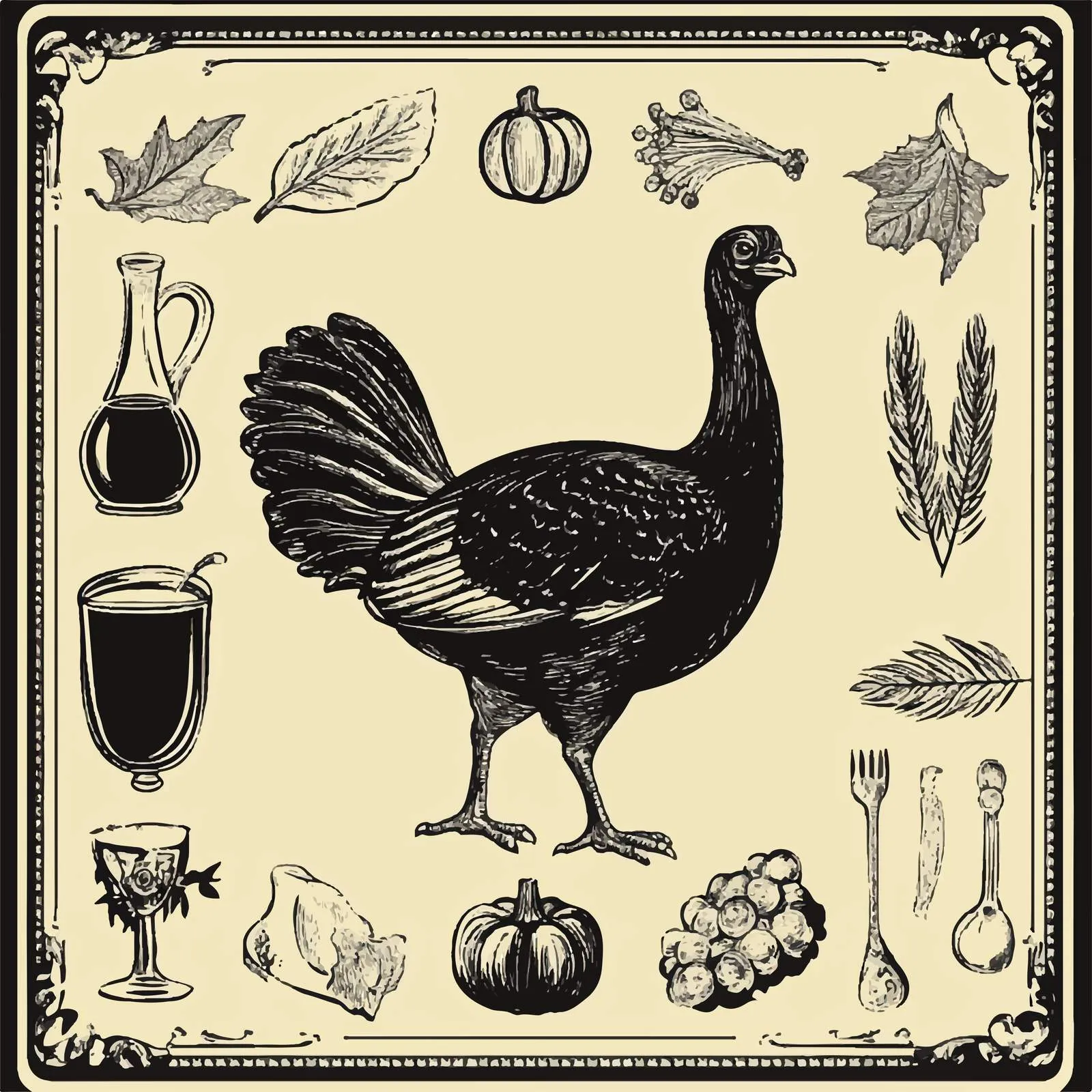 Thanksgiving Day Turkey with Icon Set — free download from Dotvec