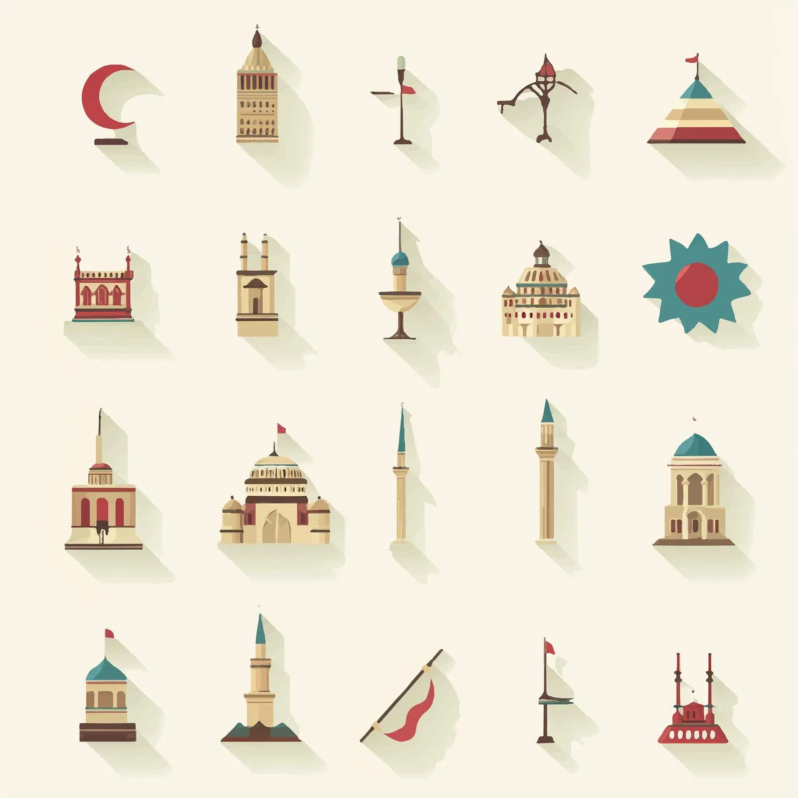 Turkish Icon Set Flat Vector Design — free download from Dotvec