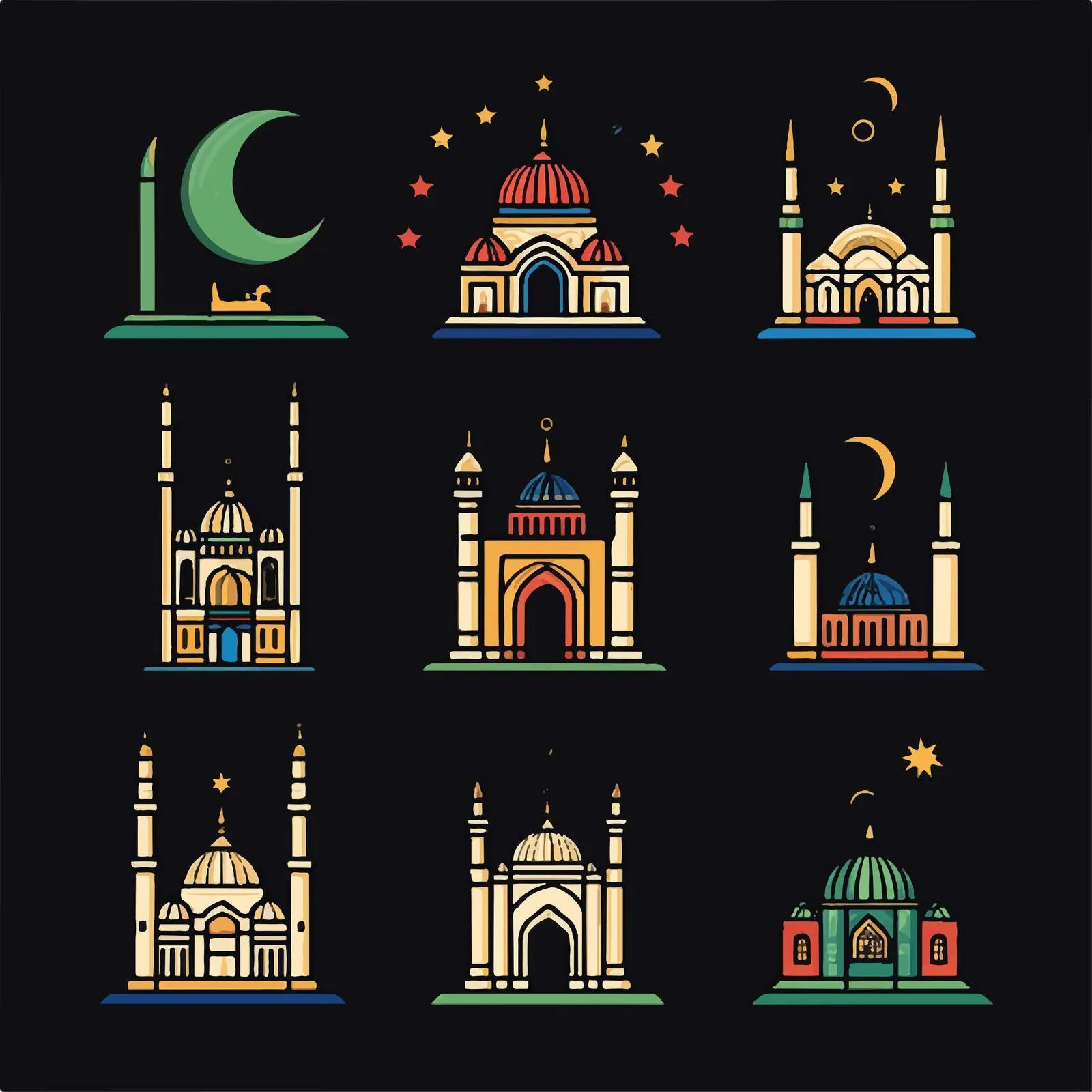 Turkish Icon Set in Detailed Flat Style — free download from Dotvec