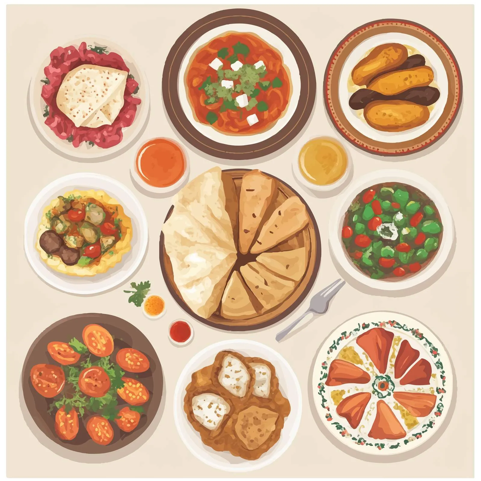Traditional Turkish Food Vector Illustration – free traditional drink image from Dotvec