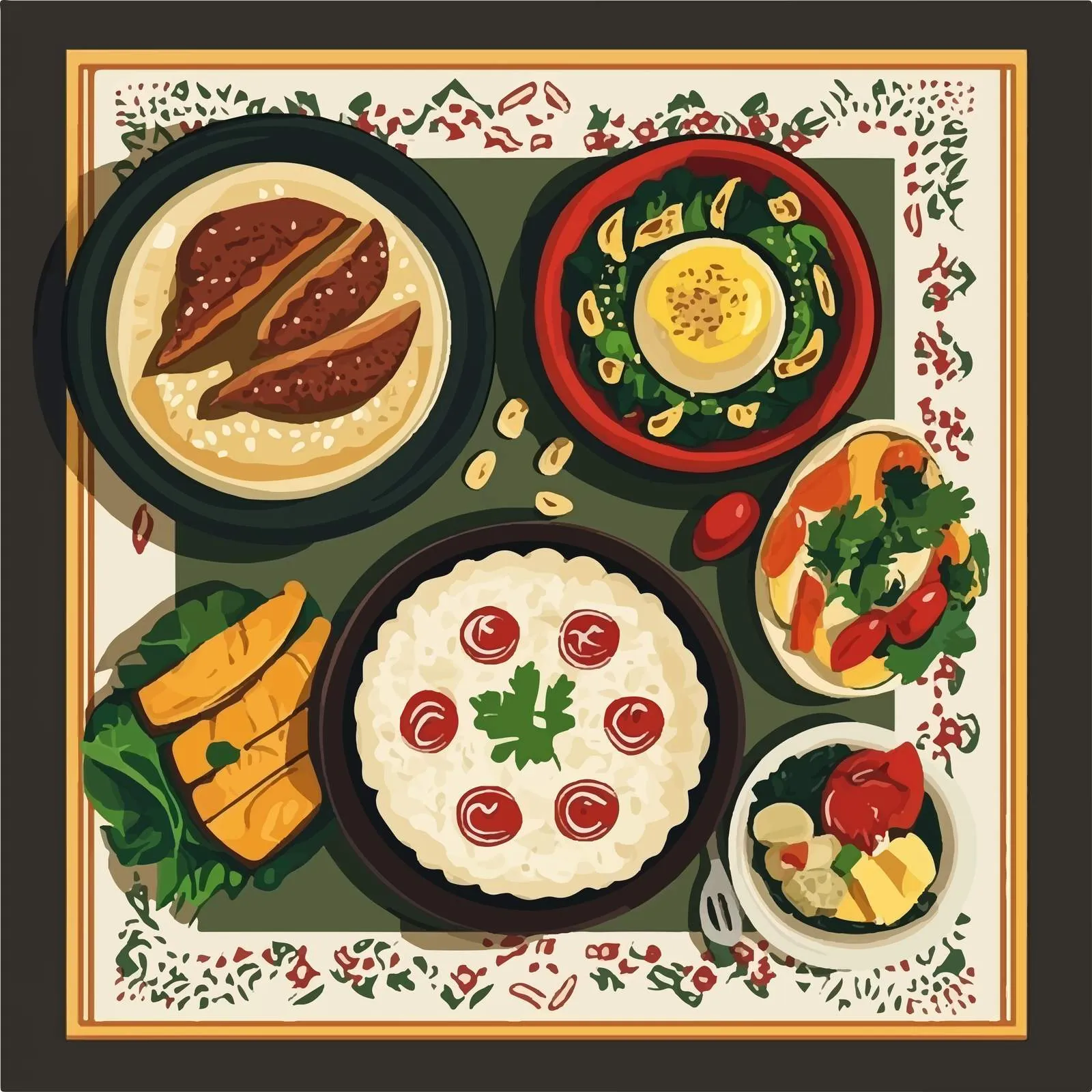 Traditional Turkish Food Vector Illustration – free culinary traditions image from Dotvec