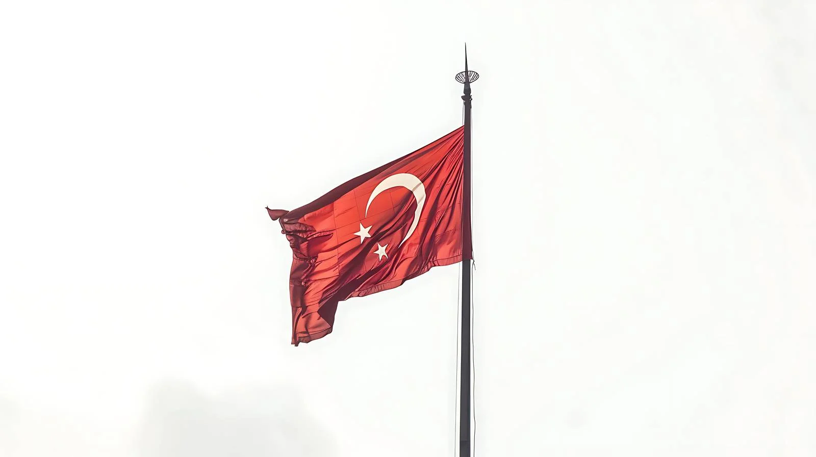 Turkish Flag on Pole Outdoors — free download from Dotvec