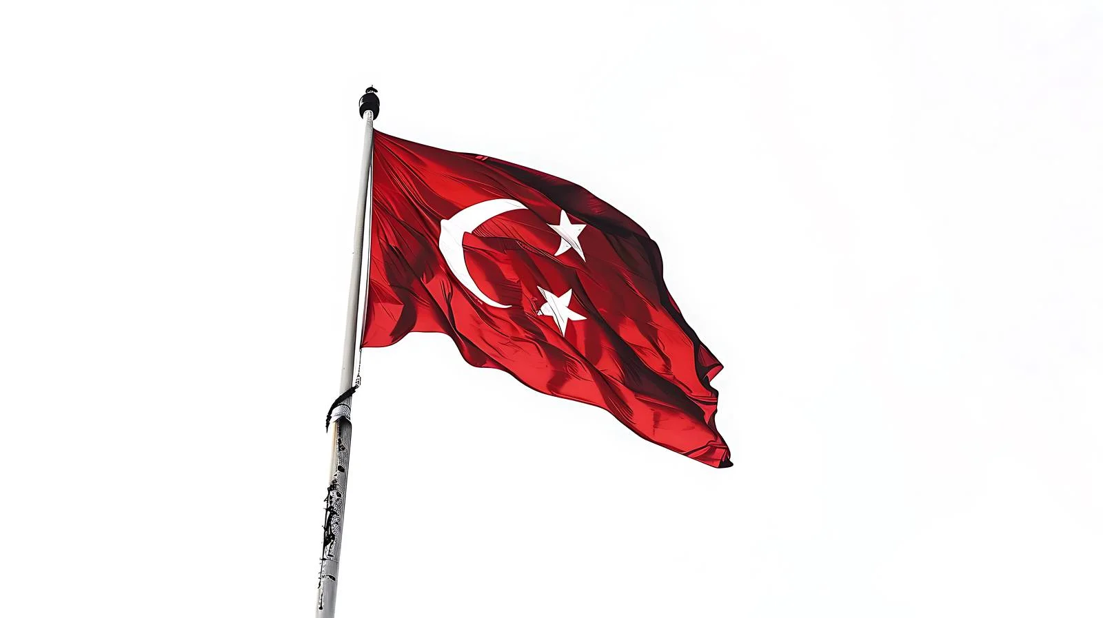 Turkish Flag on Pole Outdoors — free download from Dotvec