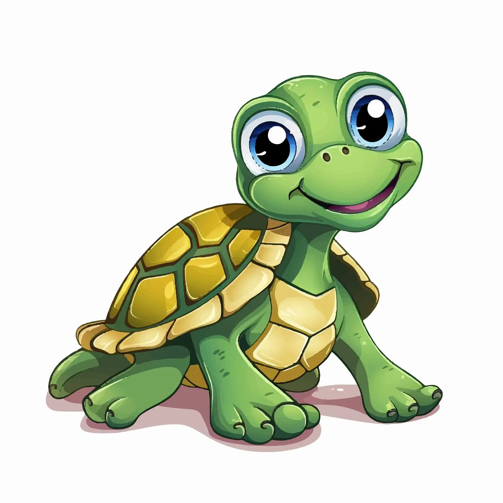 Cute Cartoon Turtle Vector Illustration — free download from Dotvec