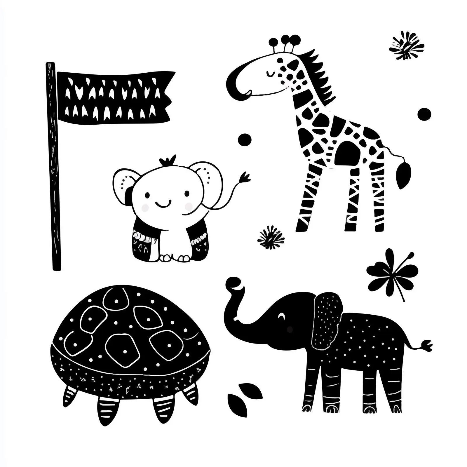 Animal Flag Vector for Laser Cutting – free zebra image from Dotvec