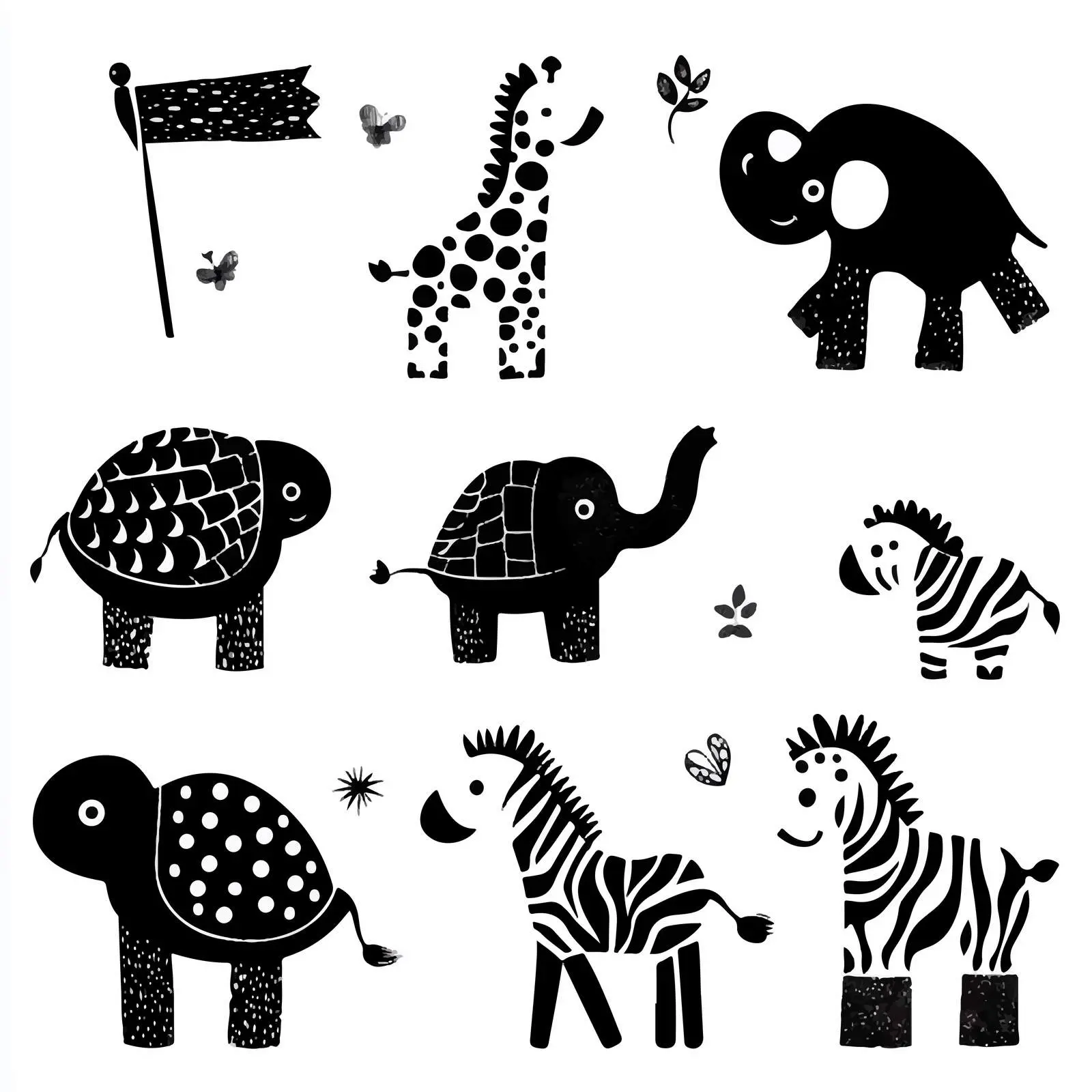 Animal Themed Vector Flag for Laser Cutting – free fun decor image from Dotvec