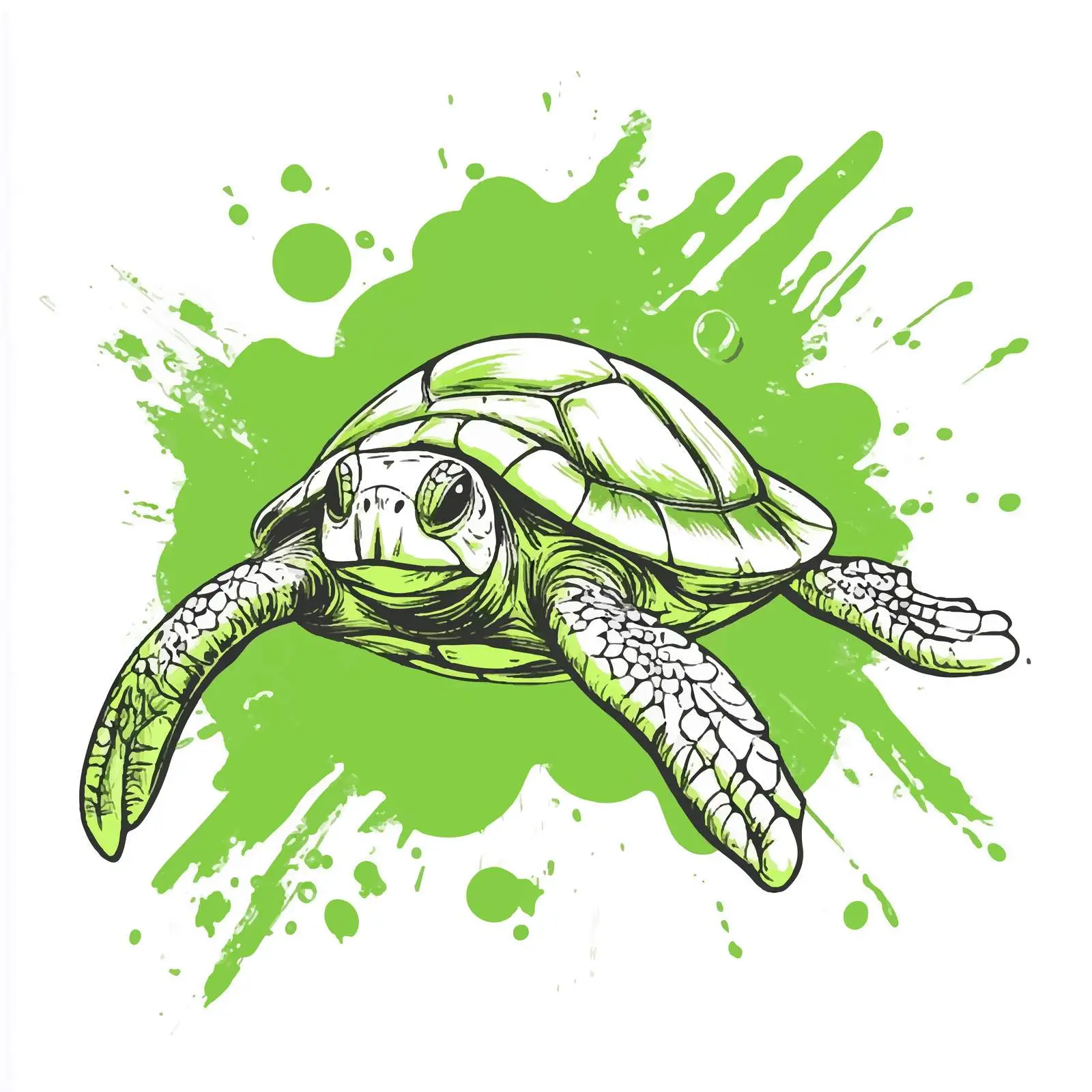 Hand-Drawn Turtle Sketch on White Background — free download from Dotvec
