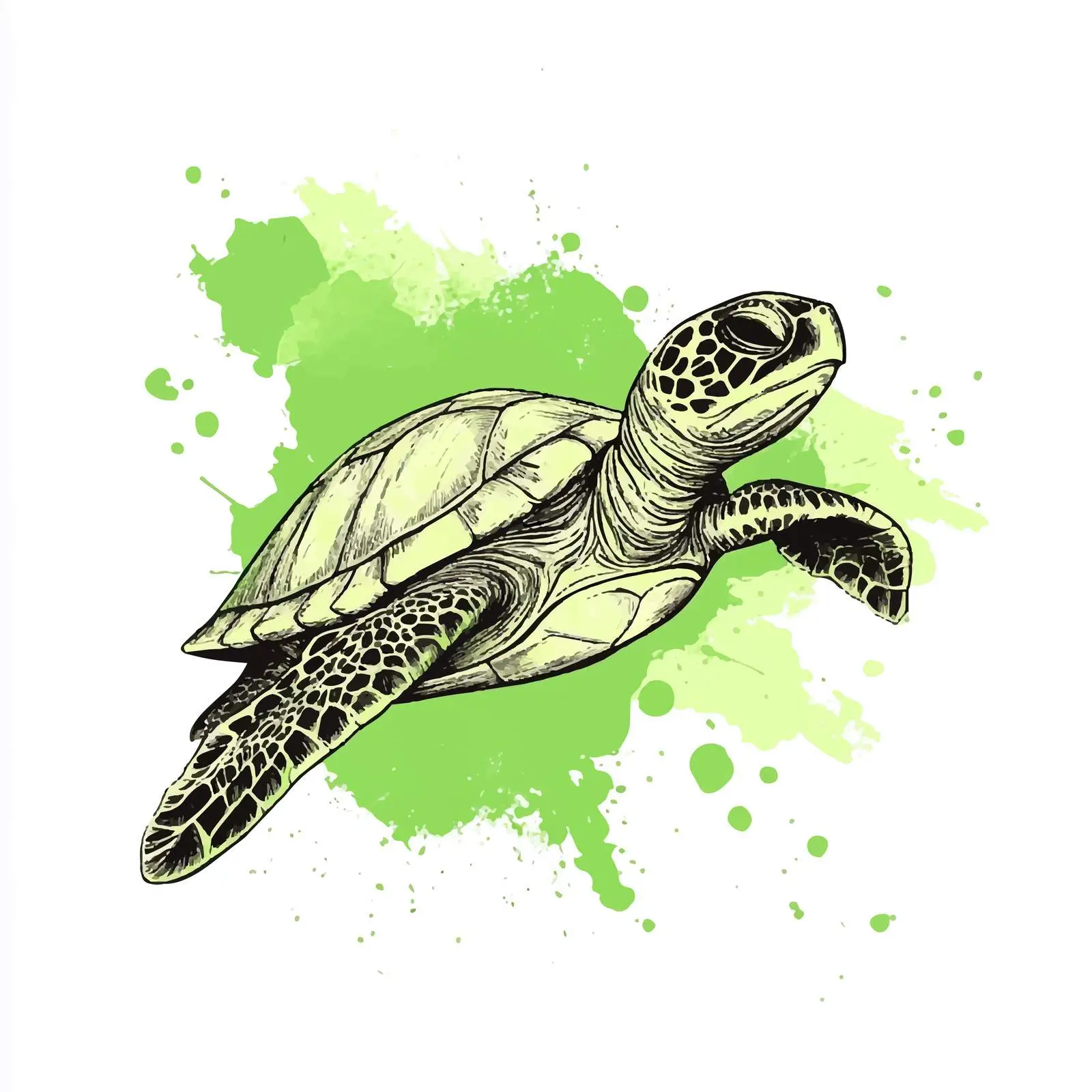 Hand Drawn Turtle Sketch on White Background — free download from Dotvec