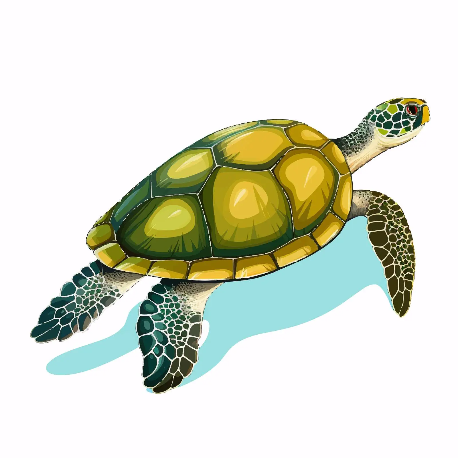 Turtle Line Vector Illustration on White Background — free download from Dotvec