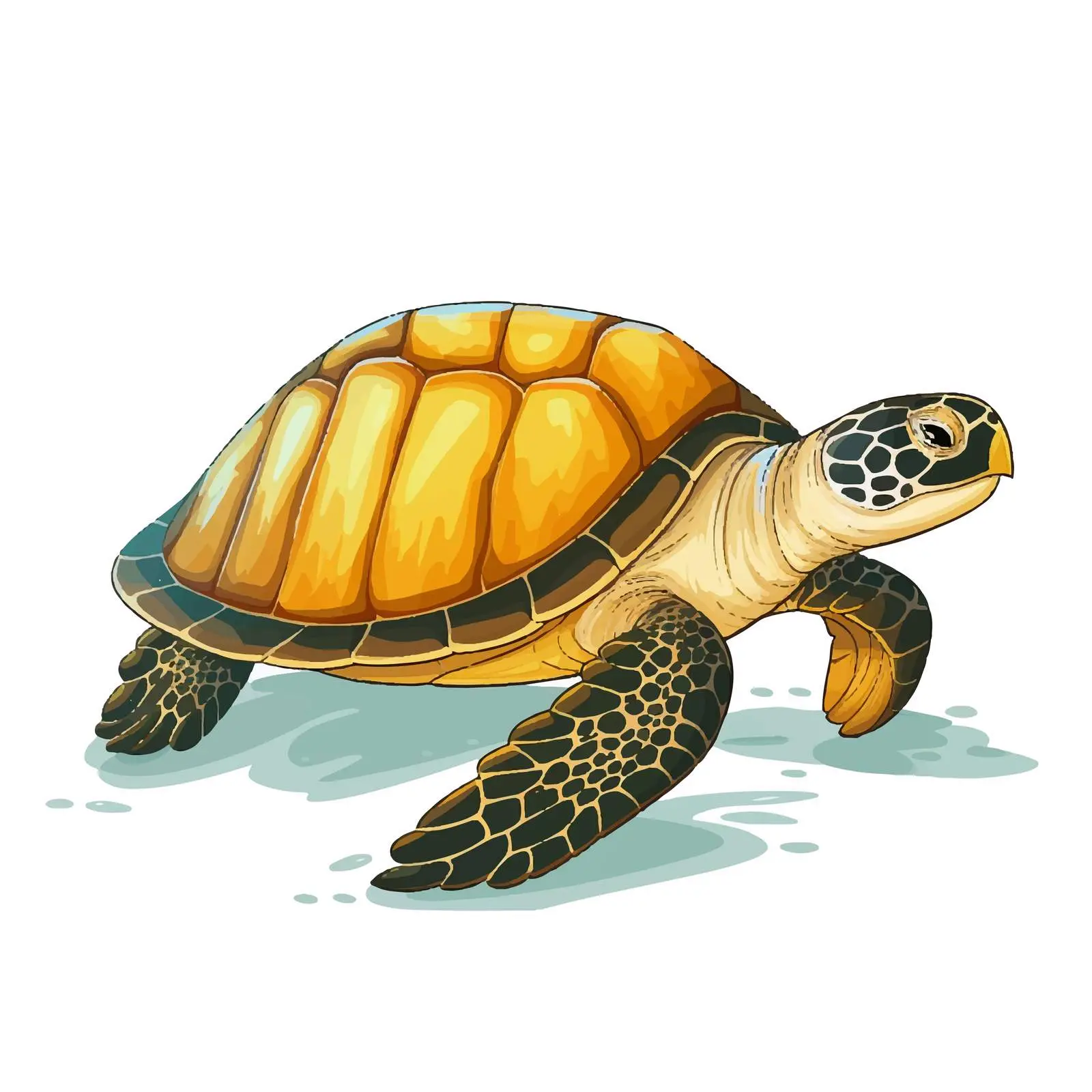 Turtle Line Vector Illustration on White Background — free download from Dotvec