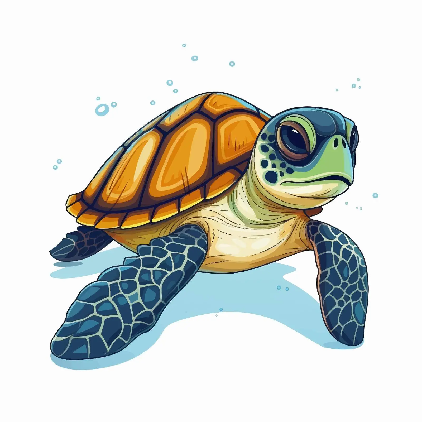 Turtle Line Vector Illustration on White Background — free download from Dotvec