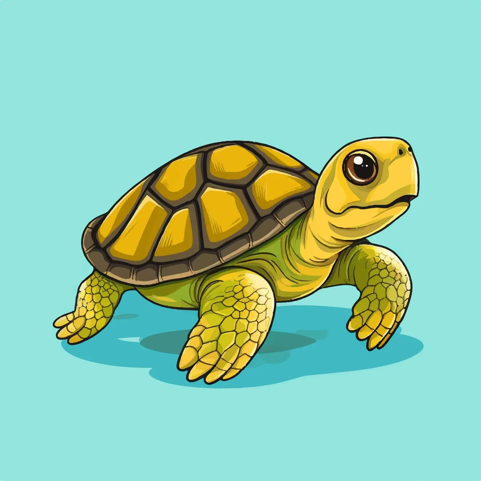 Turtle Line Vector Illustration on White Background — free download from Dotvec
