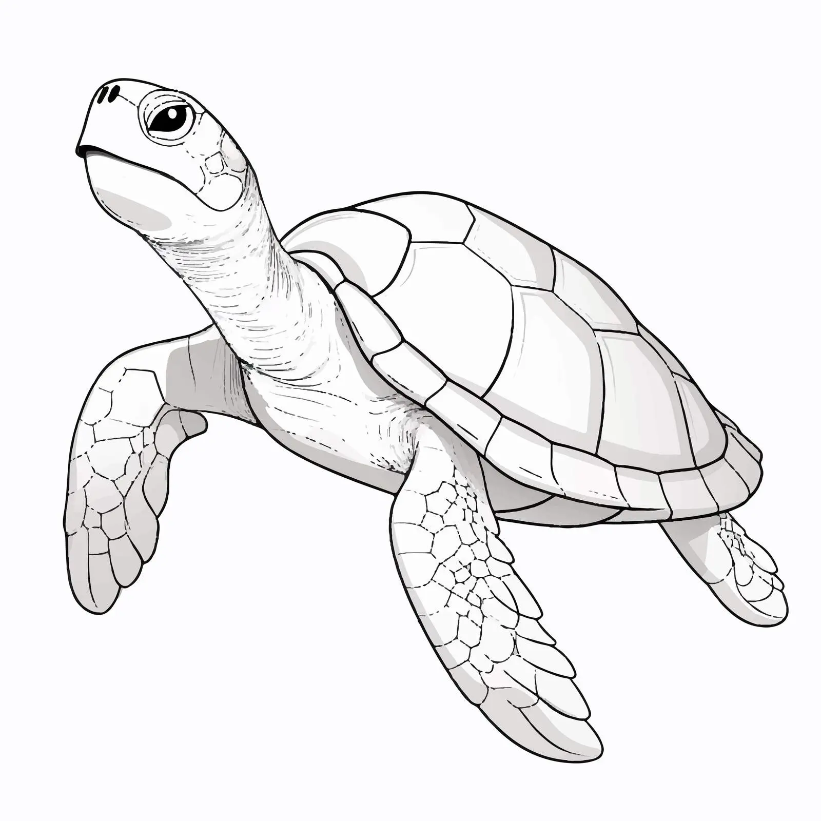 Turtle Outline Vector Illustration on White Background — free download from Dotvec
