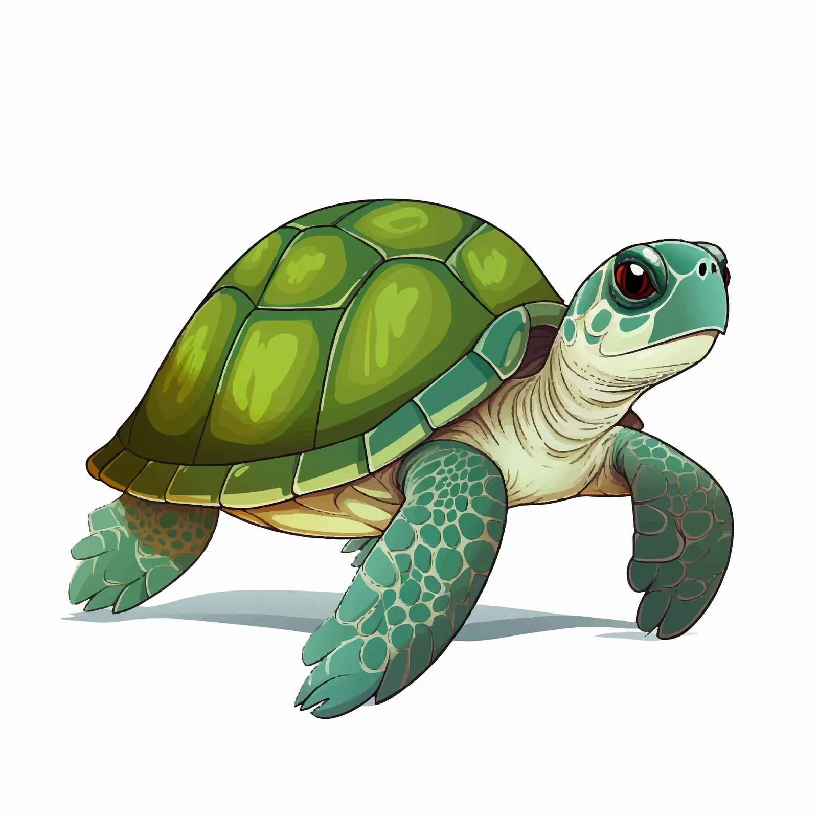 Turtle Outline Vector Illustration on White Background — free download from Dotvec