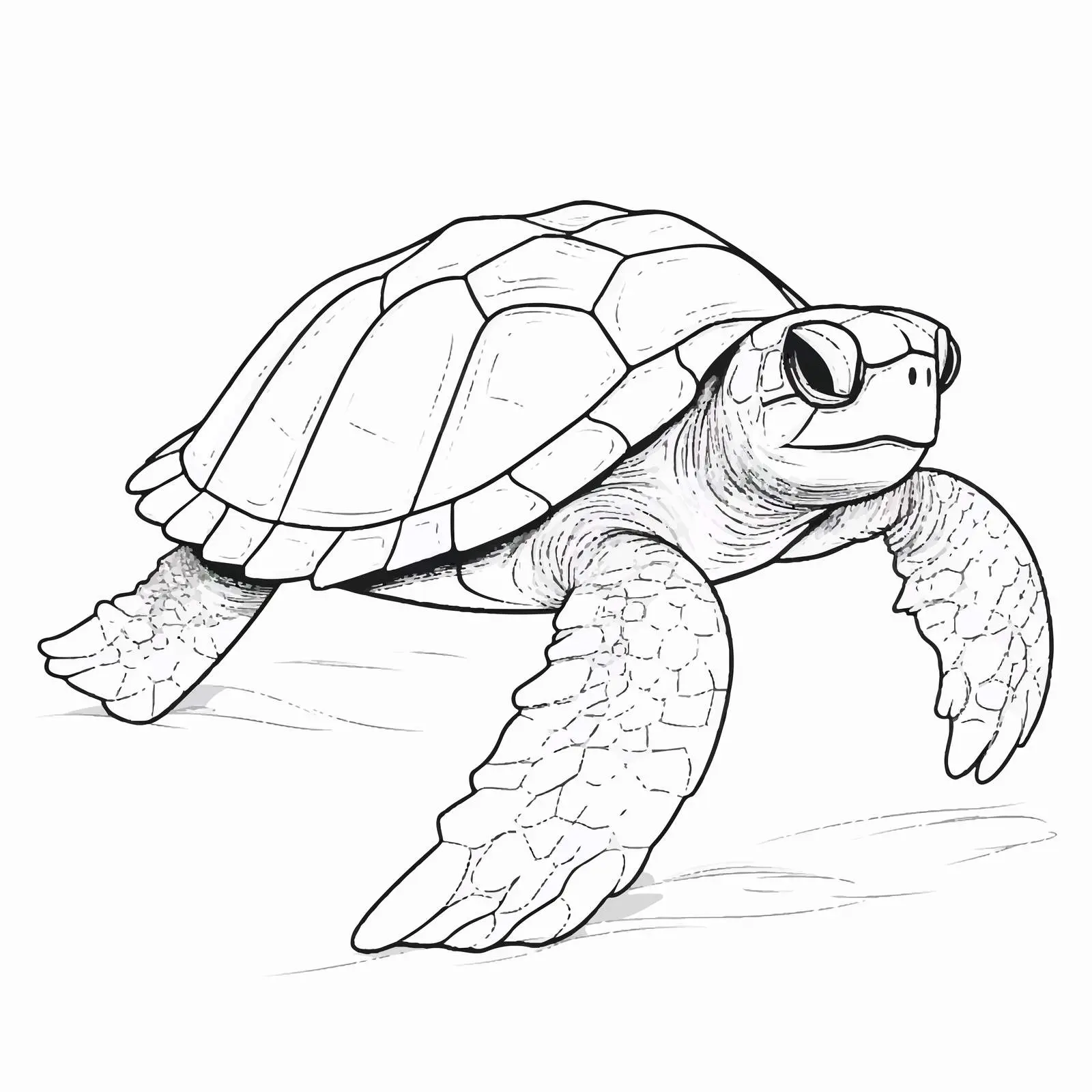 Turtle Outline Vector Illustration on White Background — free download from Dotvec