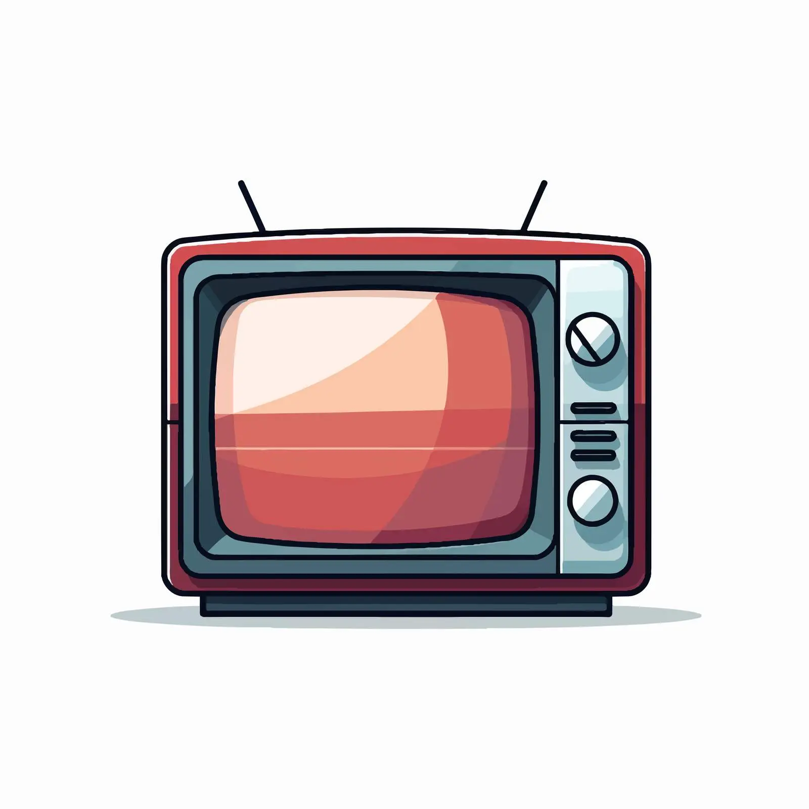 TV Line Vector Illustration on White Background – free entertainment vector image from Dotvec