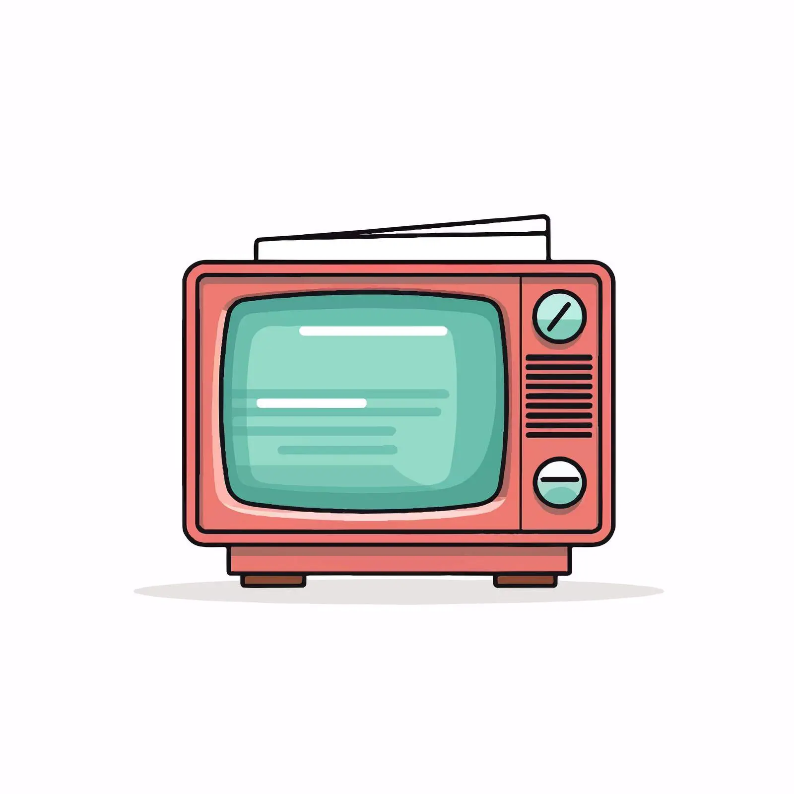 Vector Illustration of TV Line on White Background – free broadcast image from Dotvec