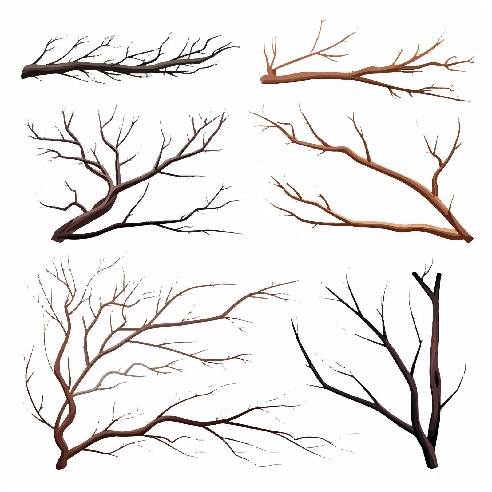 Top View Twigs Vector Illustration on White Background — free download from Dotvec