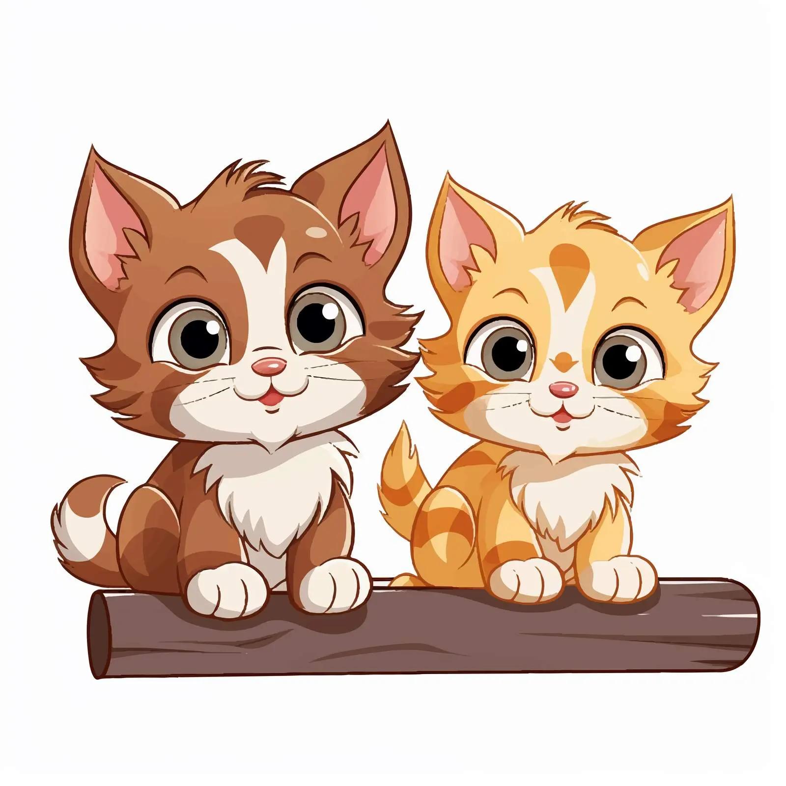 Two Adorable Kittens Beside a Sign Illustration — free download from Dotvec