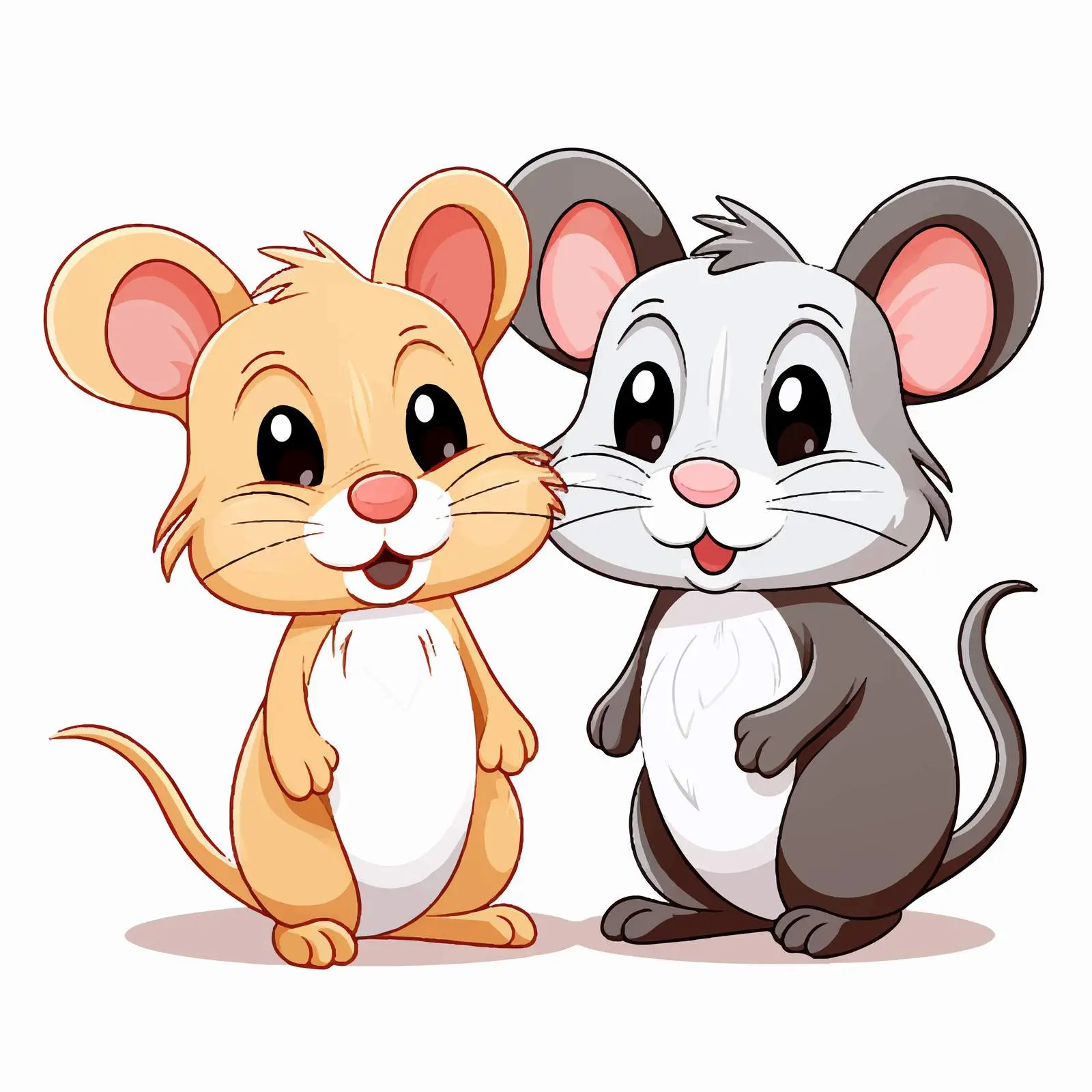 Adorable Mice Vector Art in Black and White — free download from Dotvec