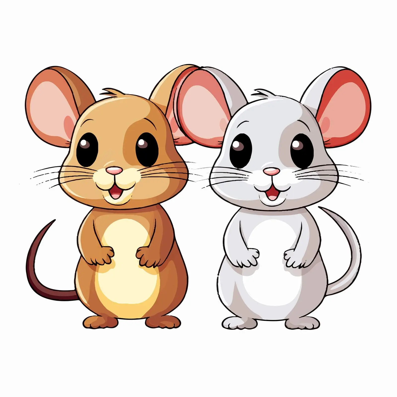 Adorable Mice Vector in Black and White Colors — free download from Dotvec