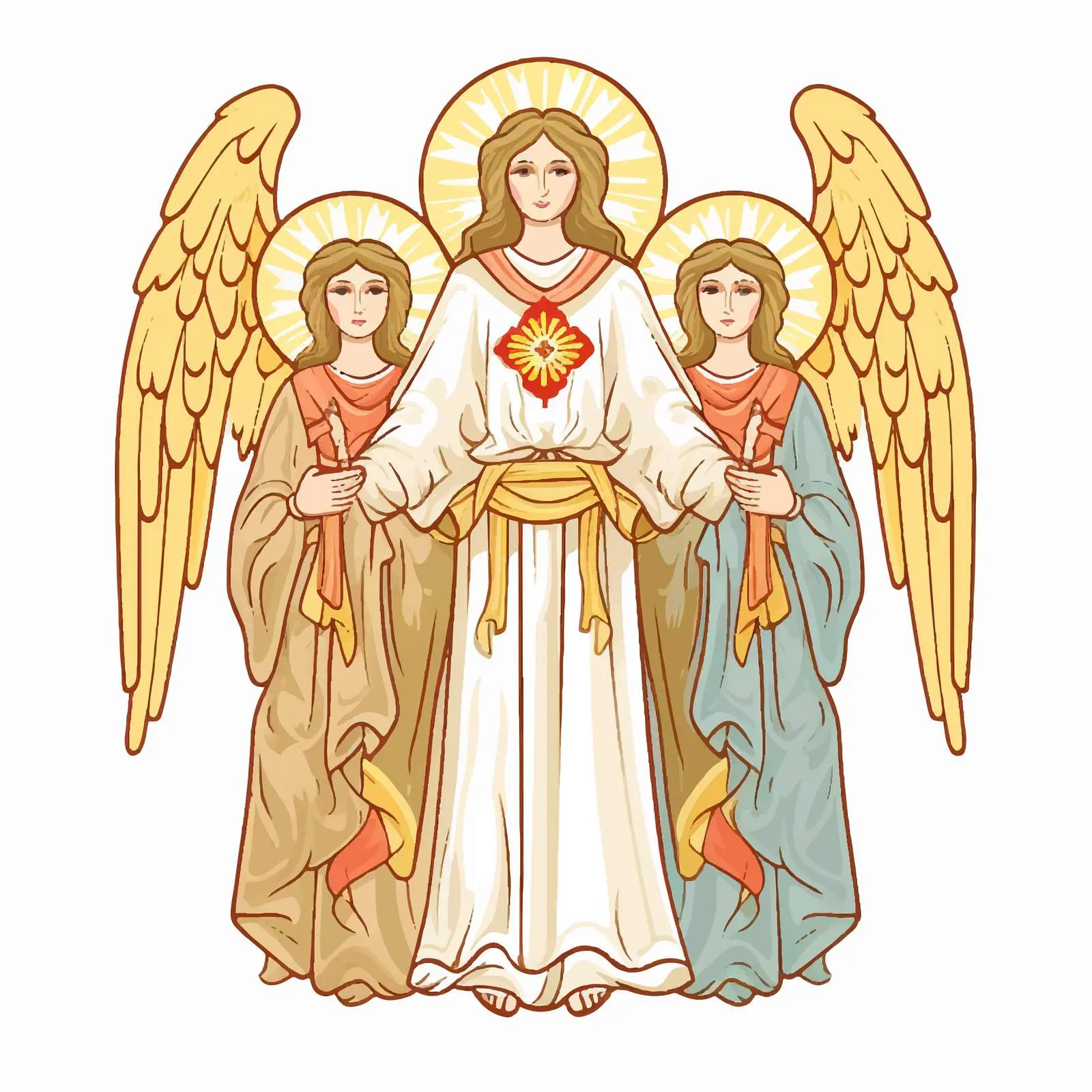 Two Angels Embracing Jesus Christ Illustration — free download from Dotvec