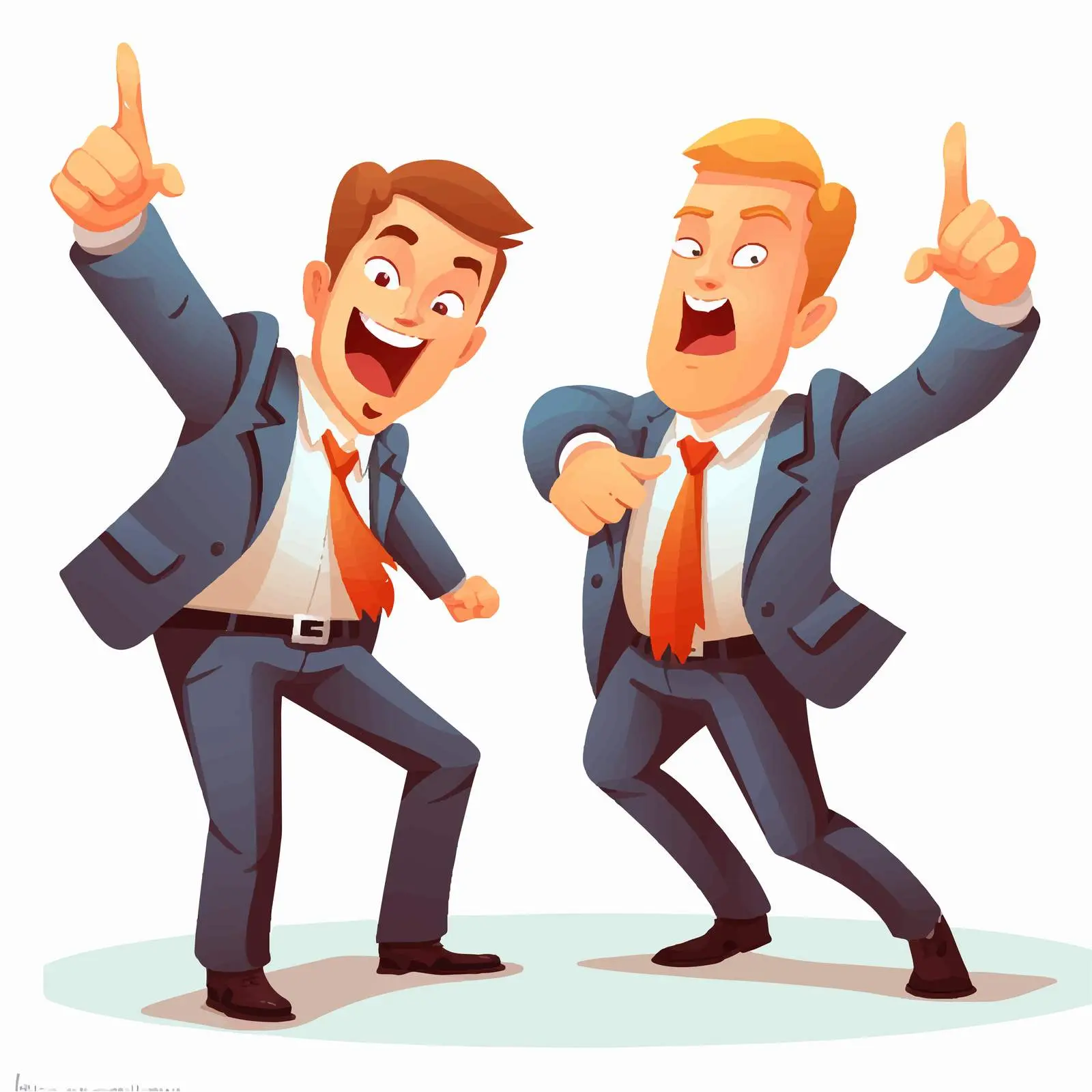Enthusiastic Animated Businessmen Pointing Illustration — free download from Dotvec