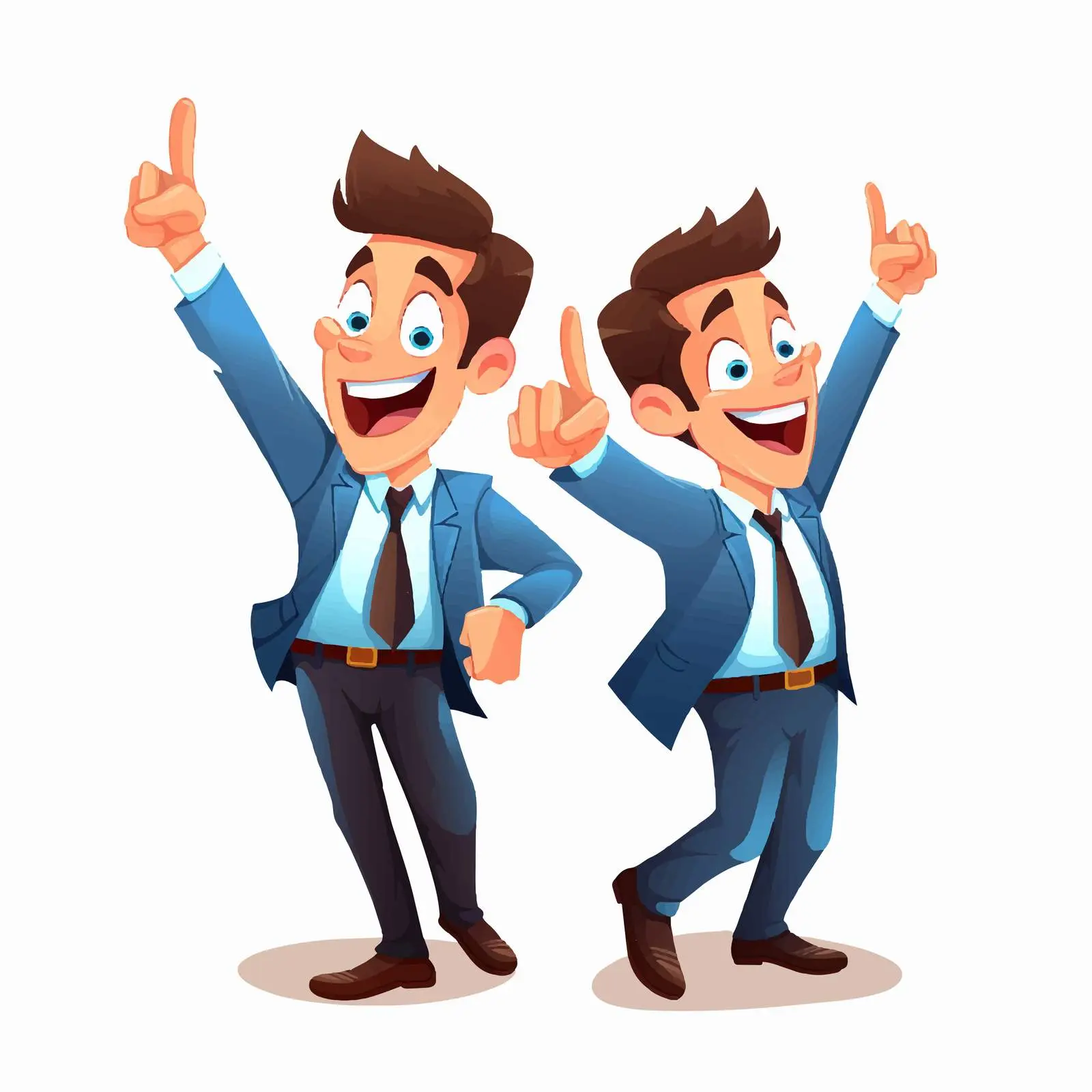 Enthusiastic Animated Businessmen Pointing Vectors — free download from Dotvec