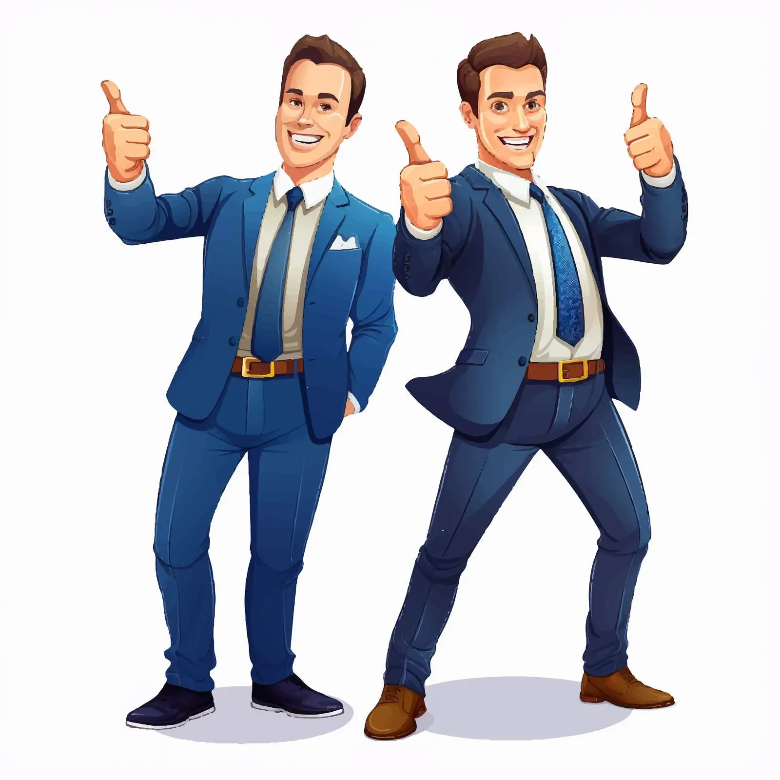 Enthusiastic Animated Businessmen Pointing — free download from Dotvec