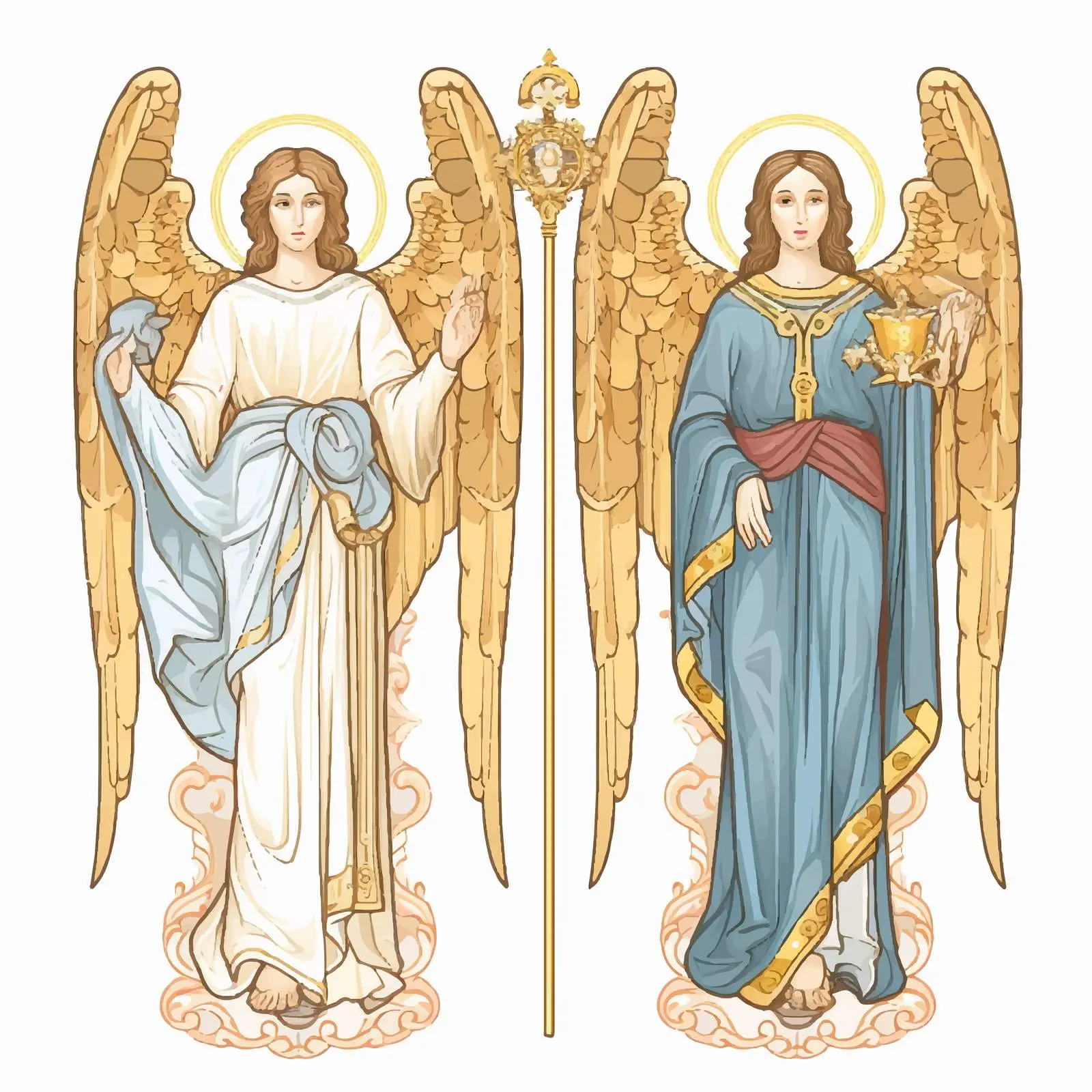 Archangels and Holy Spirit Fresco Illustration — free download from Dotvec