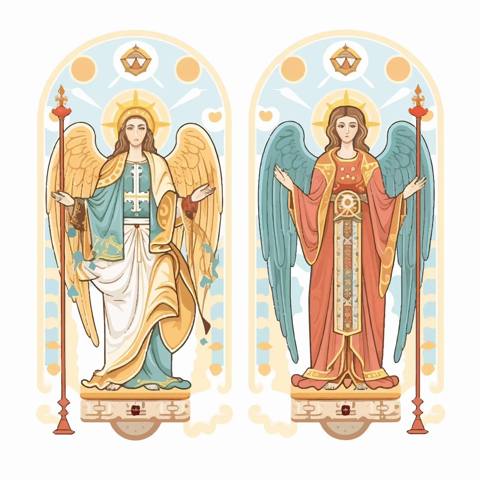 Archangels and Holy Spirit Frescoes – free frescoes image from Dotvec