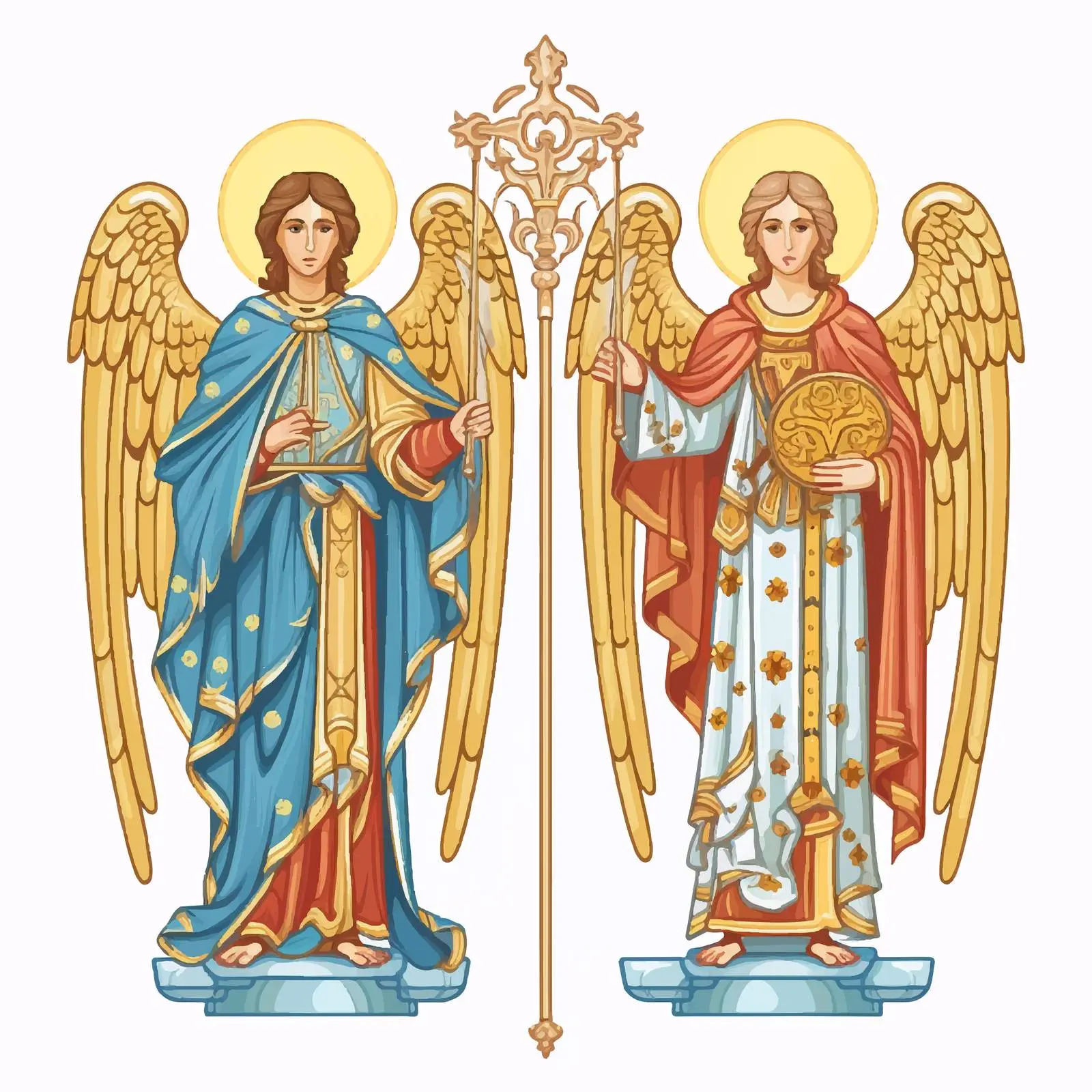 Archangels and Holy Spirit Frescoes Illustration – free rendered image from Dotvec