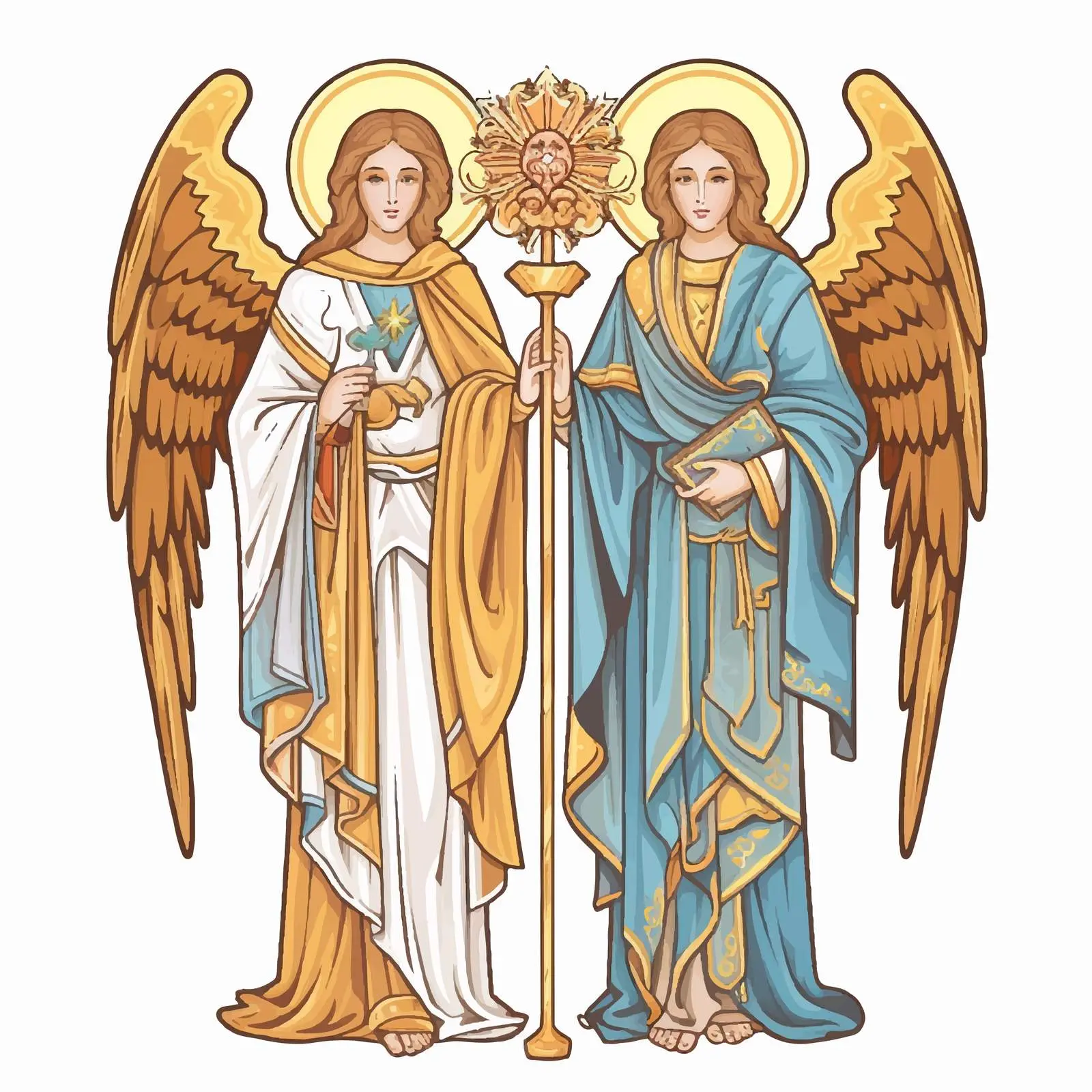 Archangels and Holy Spirit Illustration with Parchment — free download from Dotvec