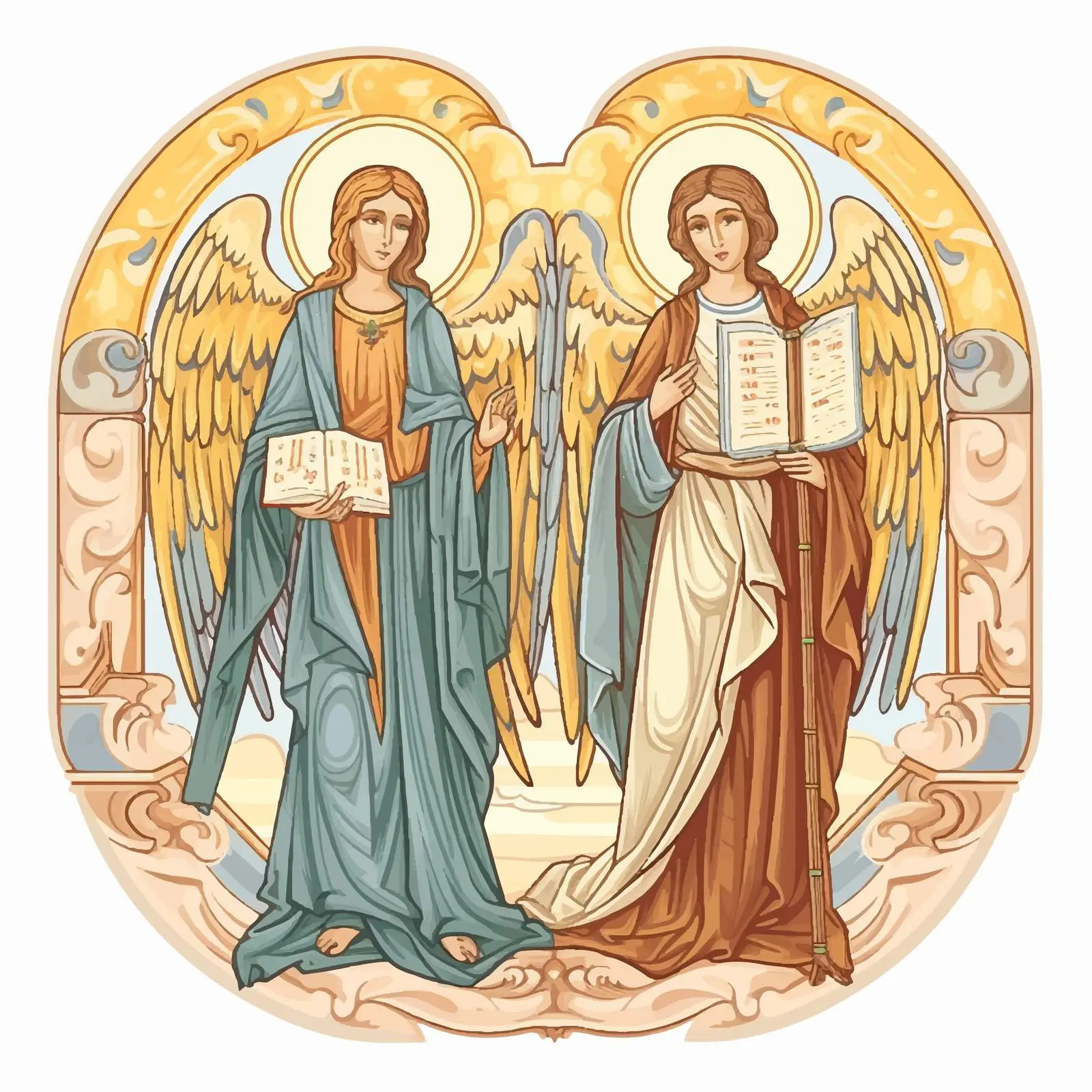 Archangels and Holy Spirit Illustration with Parchment — free download from Dotvec