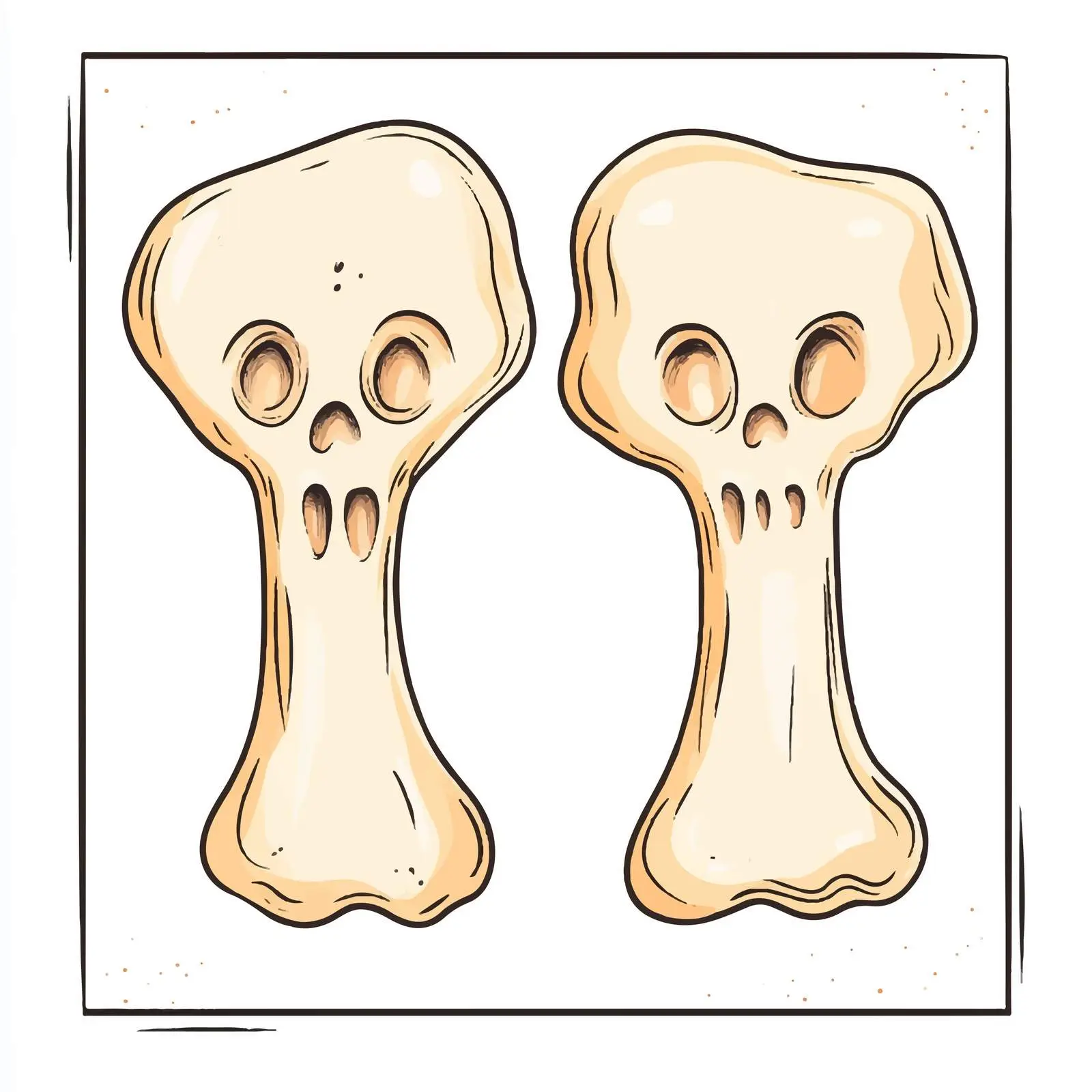 Cartoon Bone Vector Illustration Hand-Drawn Style — free download from Dotvec