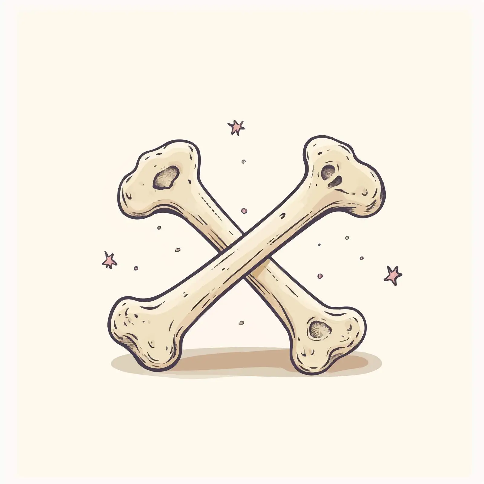 Cartoon Style Hand-Drawn Bone Vector Illustration — free download from Dotvec