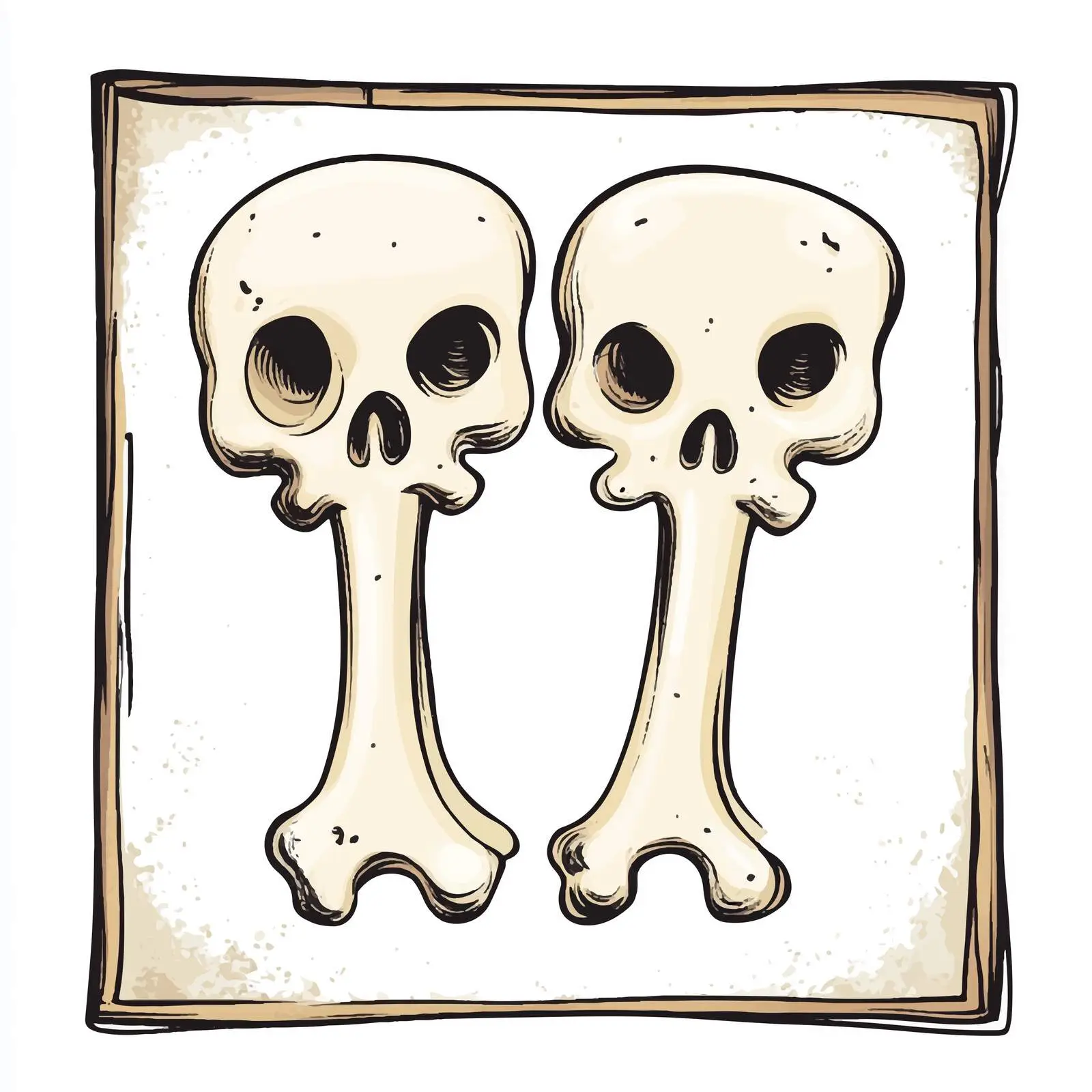 Two Bone Cartoon Vector Illustration Hand Drawn — free download from Dotvec