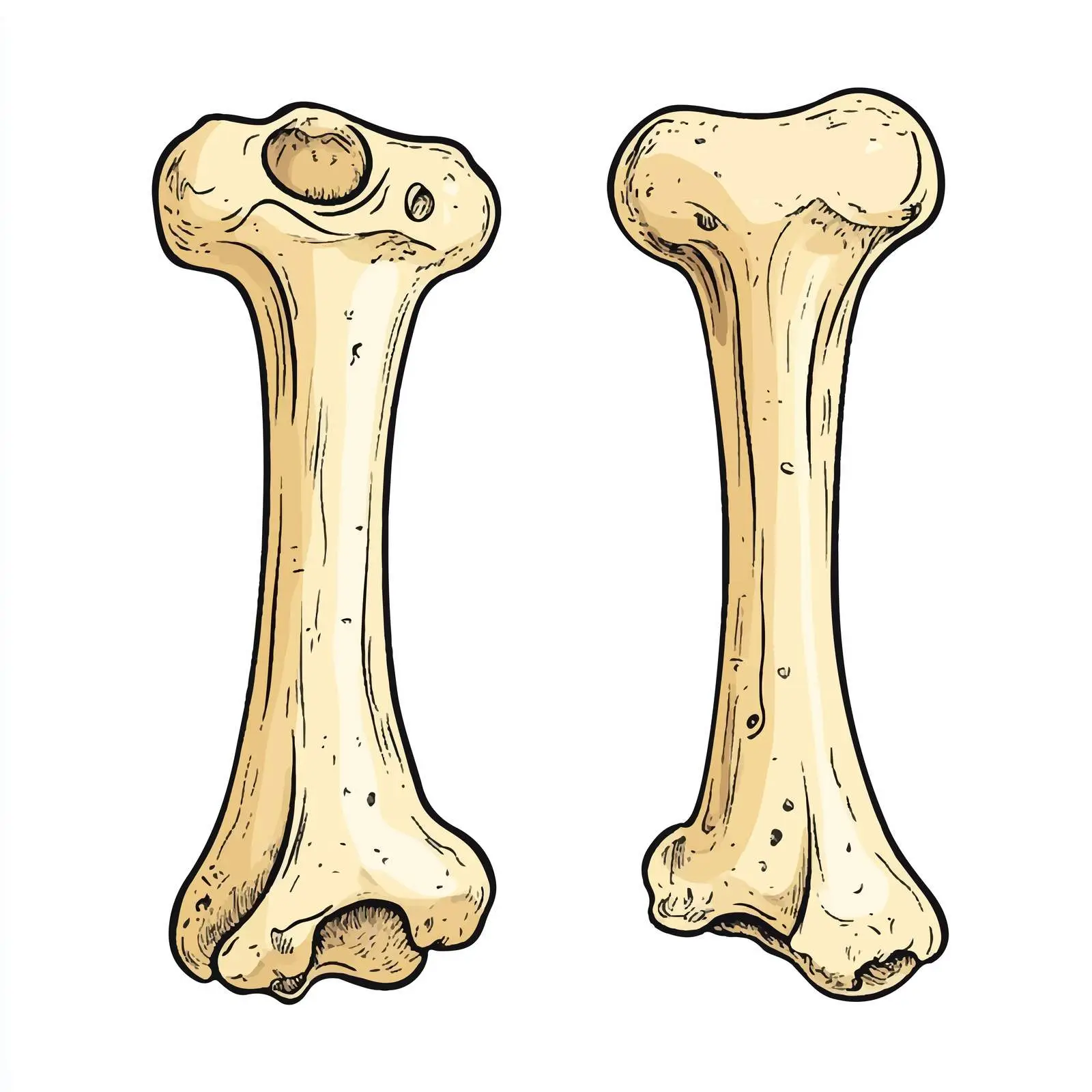 Hand-Drawn Cartoon Two Bone Vector Illustration — free download from Dotvec