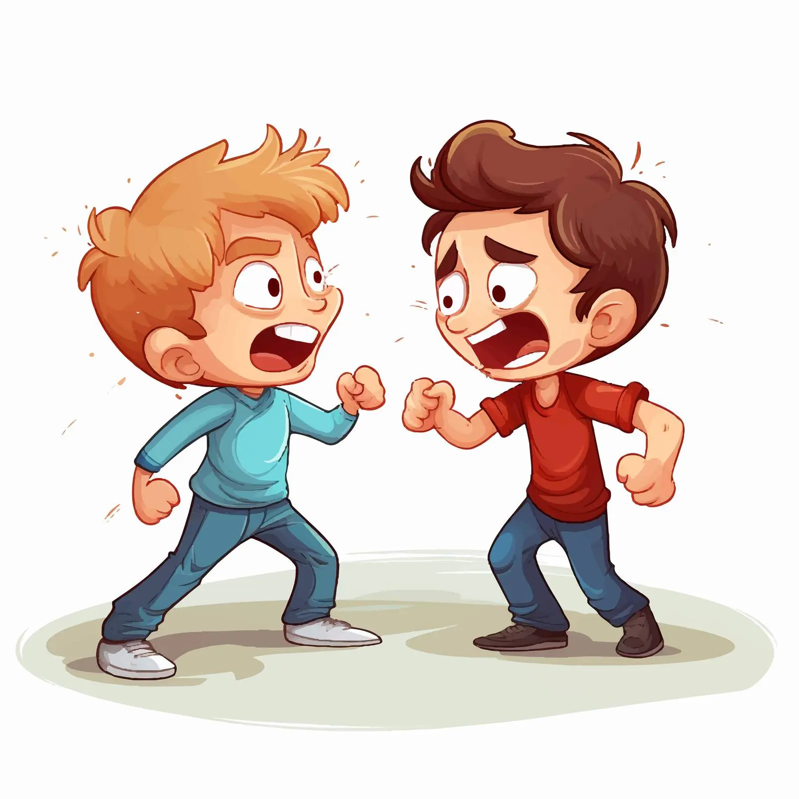 Boys Engaged in Playful Fight Illustration – free fighting image from Dotvec