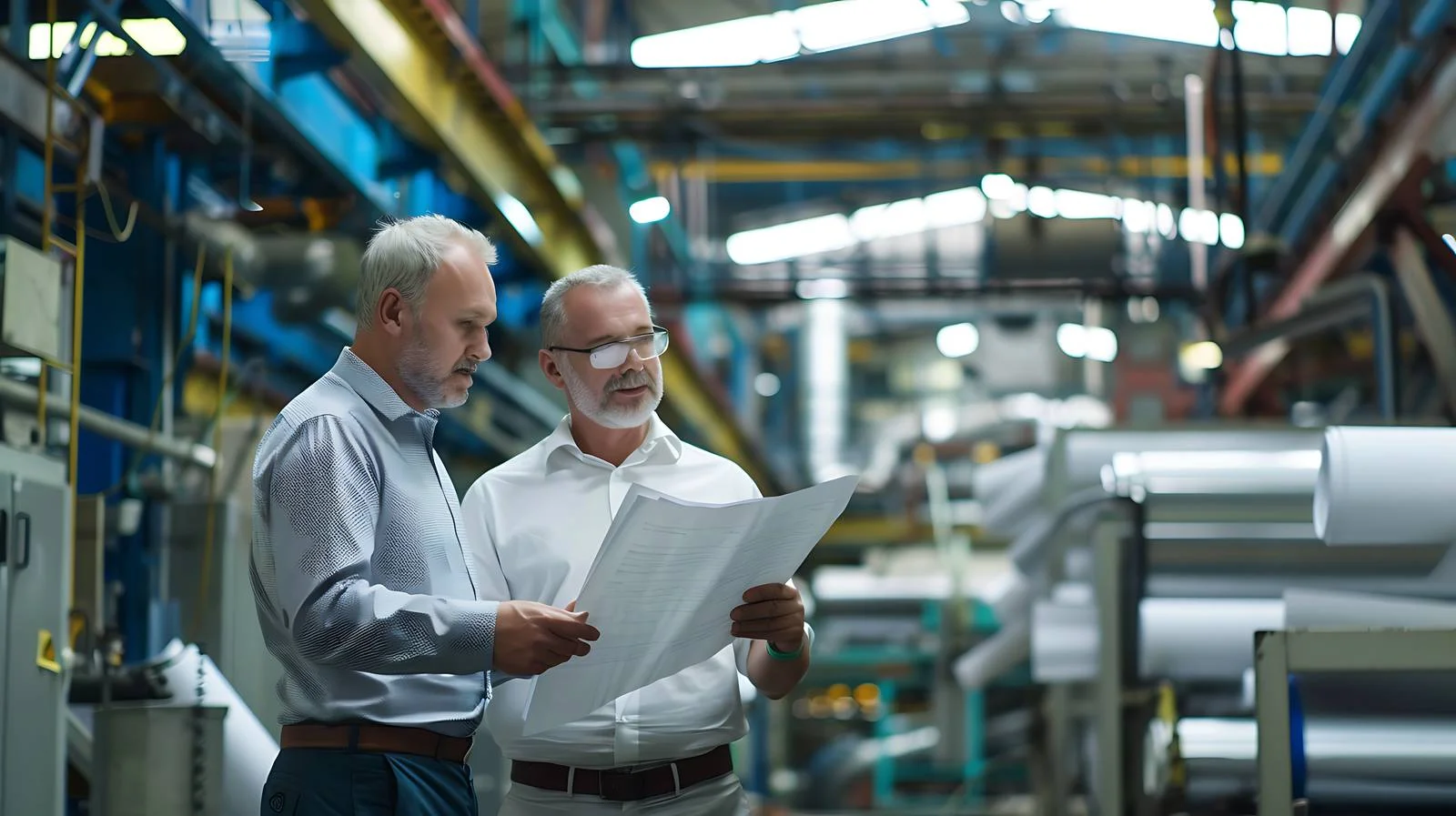 Executive meeting at isolated factory site — free download from Dotvec