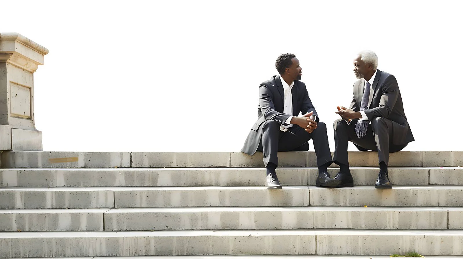 Corporate Discussion on Stairs — free download from Dotvec